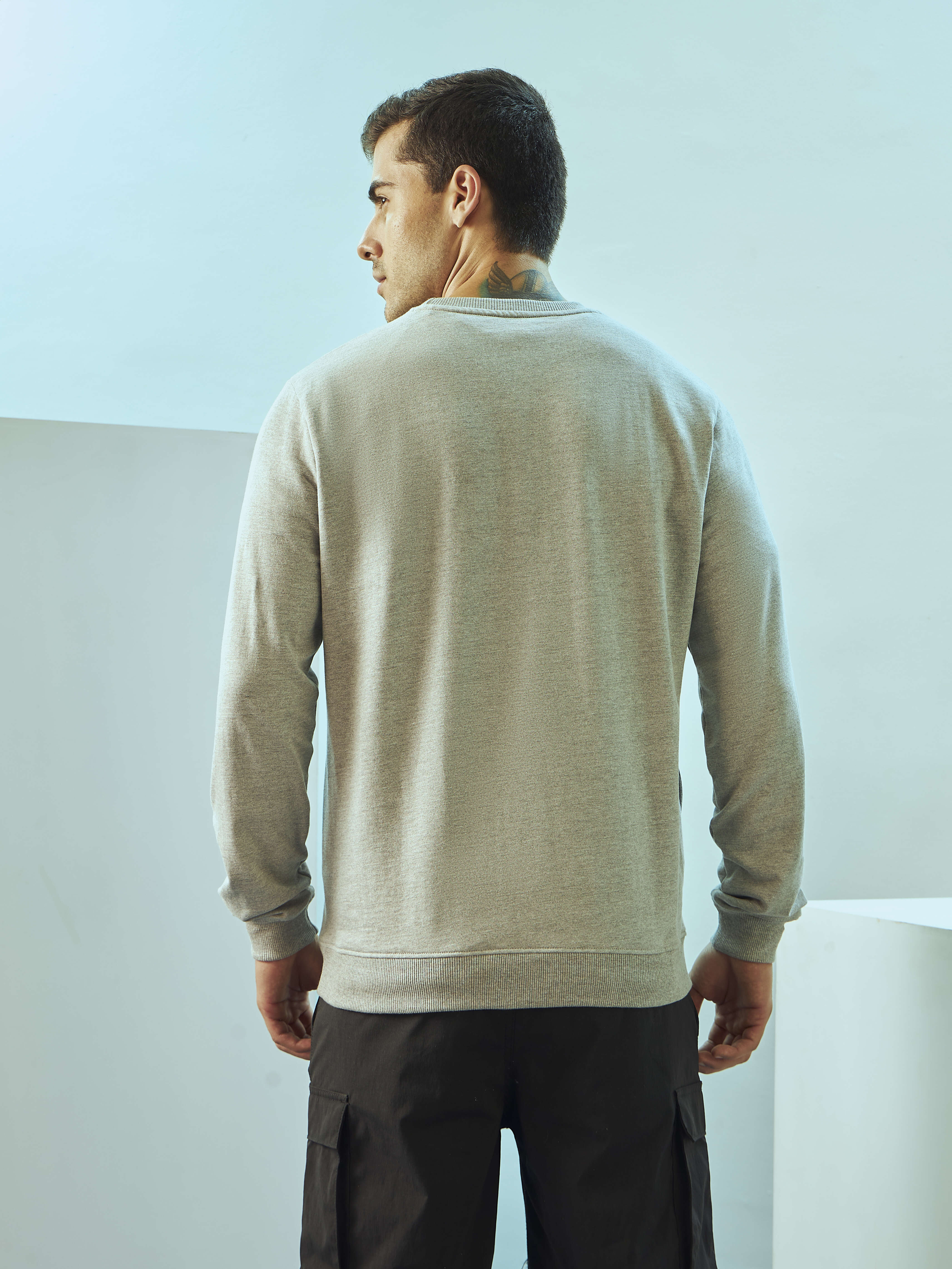 Crew Neck Sweatshirt with Side Pockets
