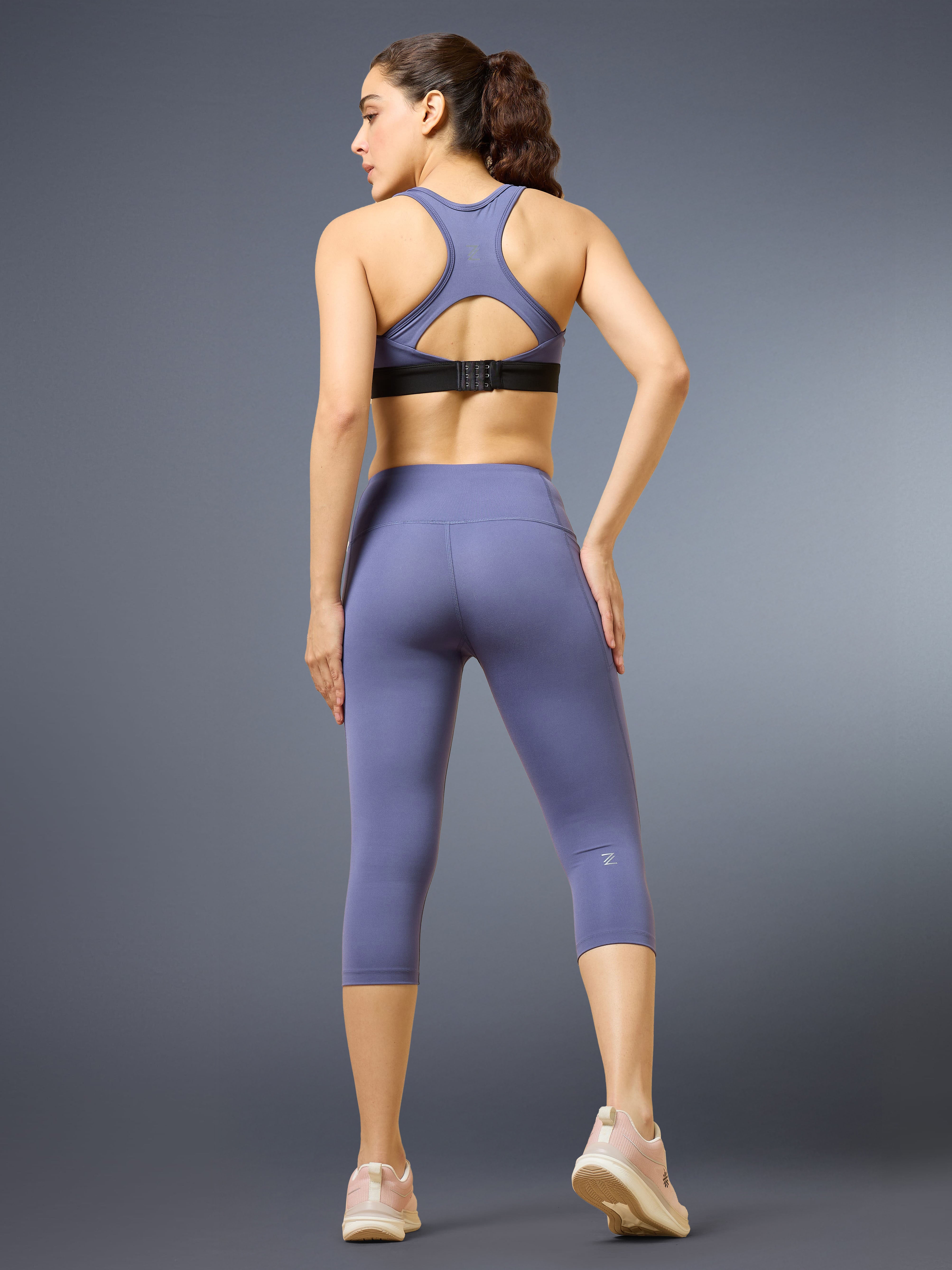 Women's Purple Everyday Run Cropped Length Tights