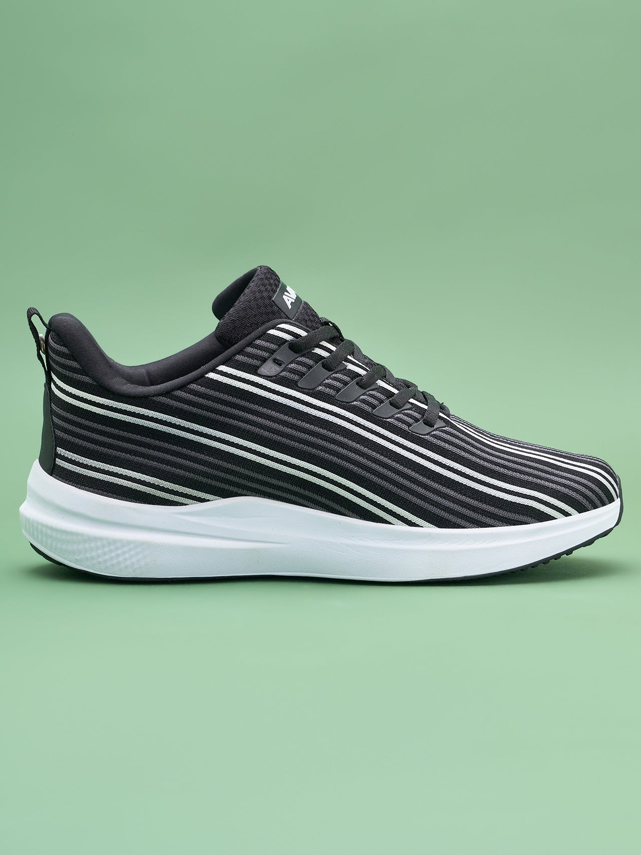 Avant Men's Bi-Strip Running Shoes - Black/White