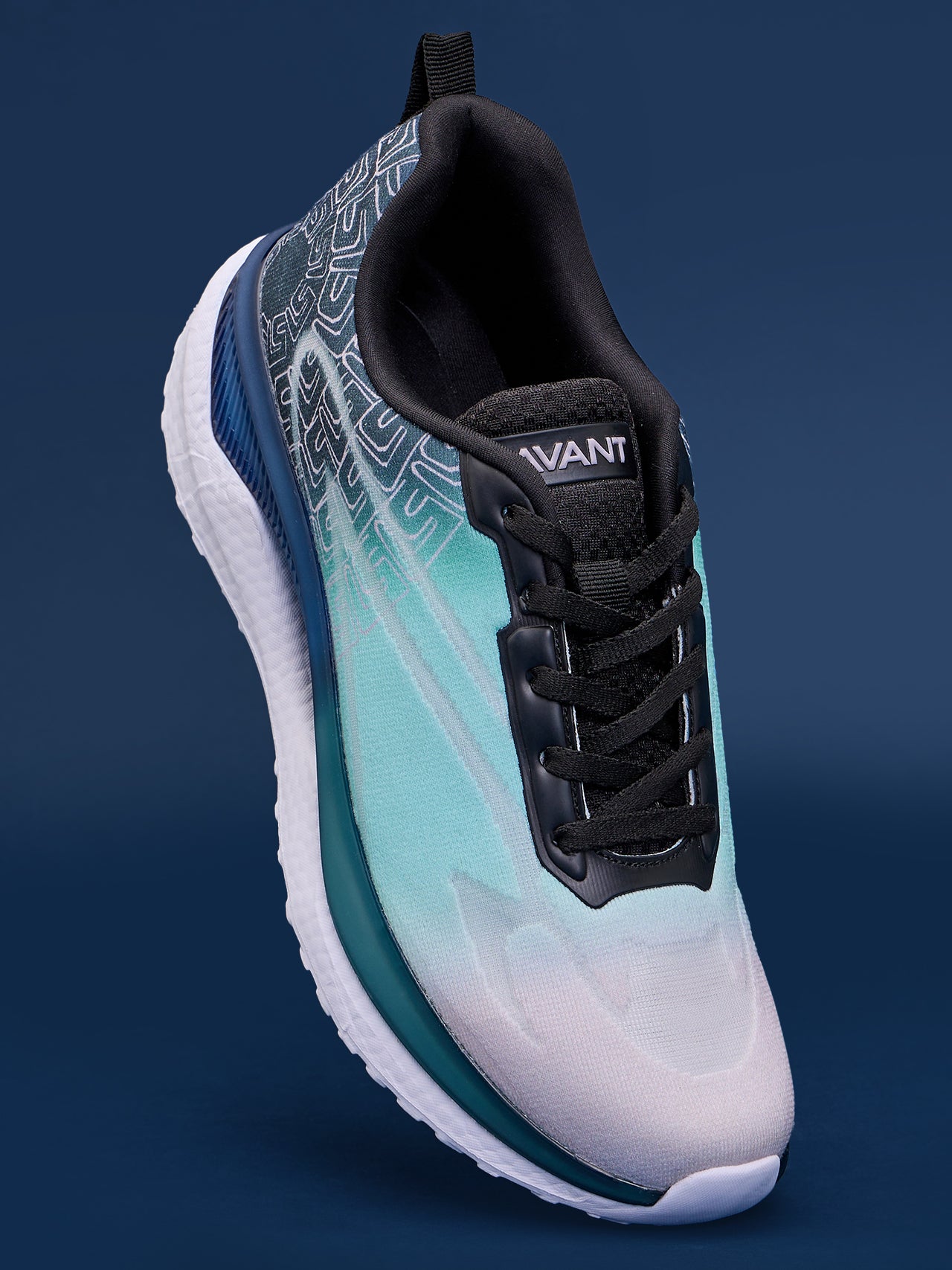 Avant Men's Spark Active Sports shoes - Black/Sky Blue