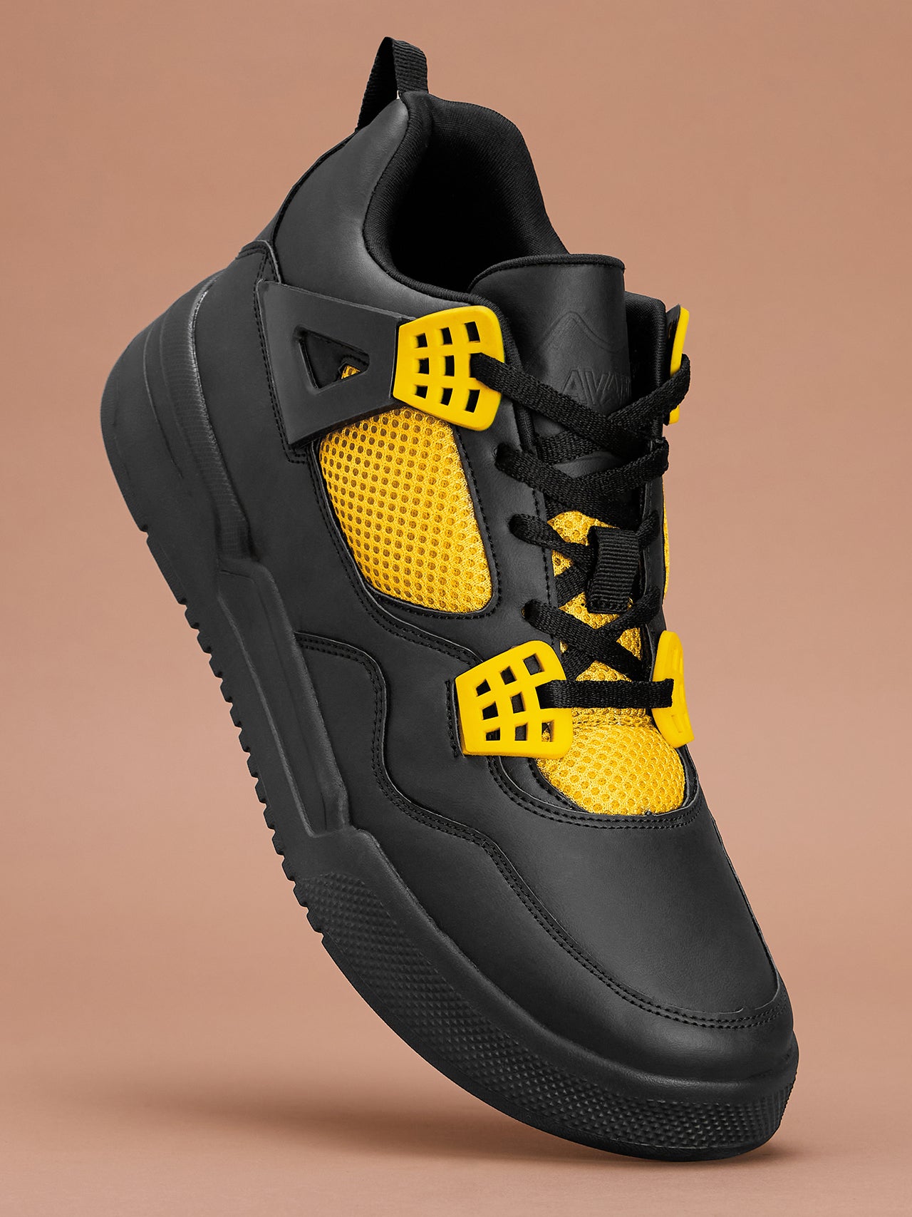 Avant Men's Felix Sneaker Shoes - Black / Yellow