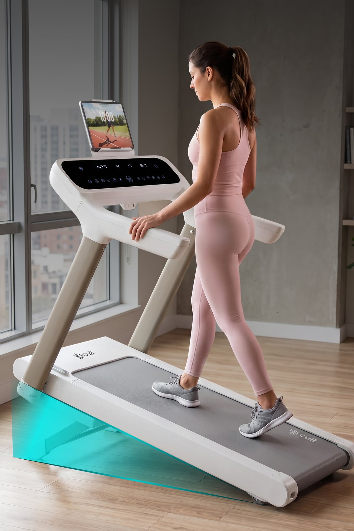 Cult SmartStride CanoasPro 5 HP BLDC Treadmill with 4 Shock Absorbers for Enhanced Cushioning & Reduced Knee Impact |130 kg User Capacity | 25-Level Auto Incline | 16 km/h Max Speed ( White)