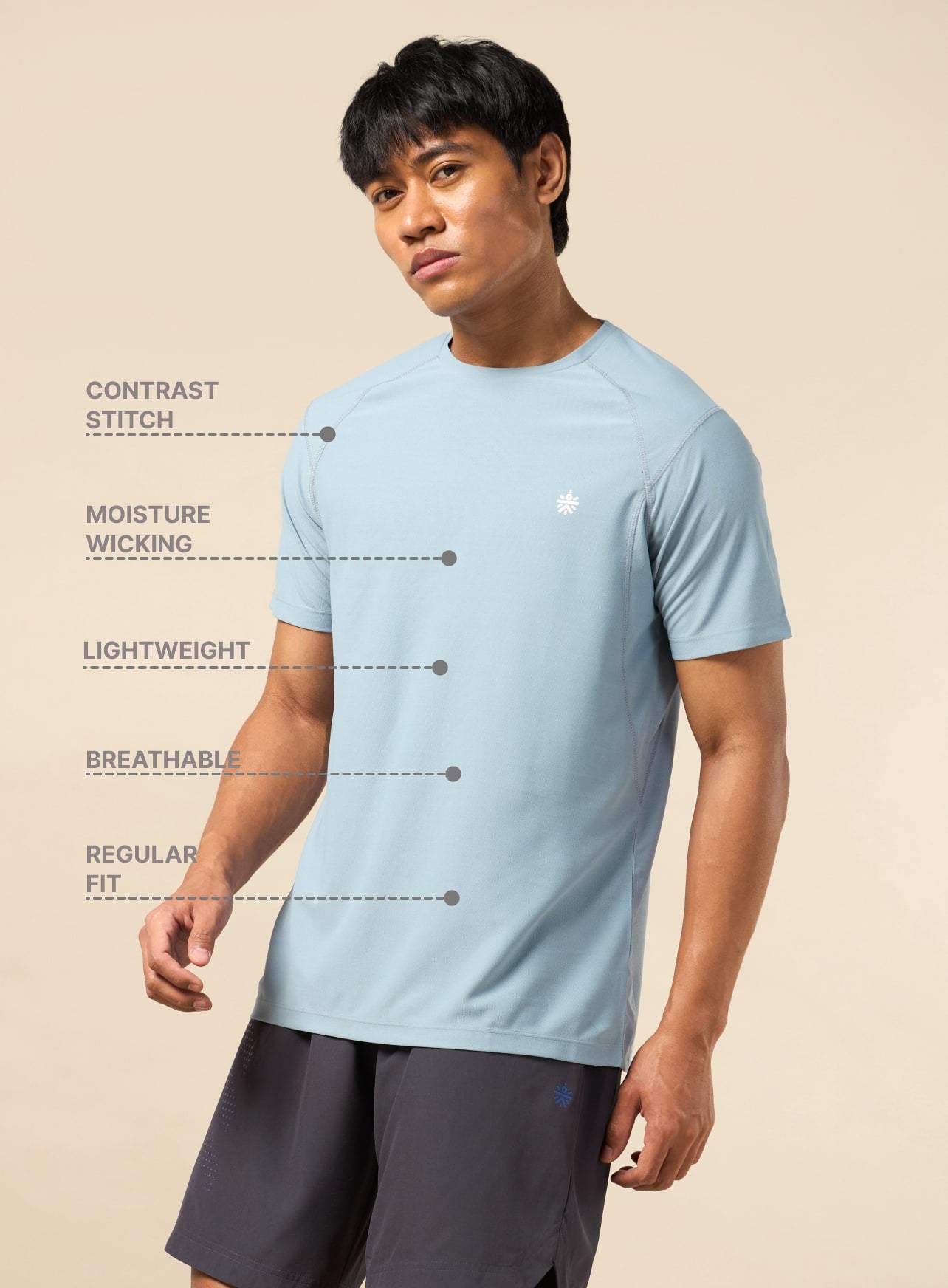 All Day Active Grey Training Tee