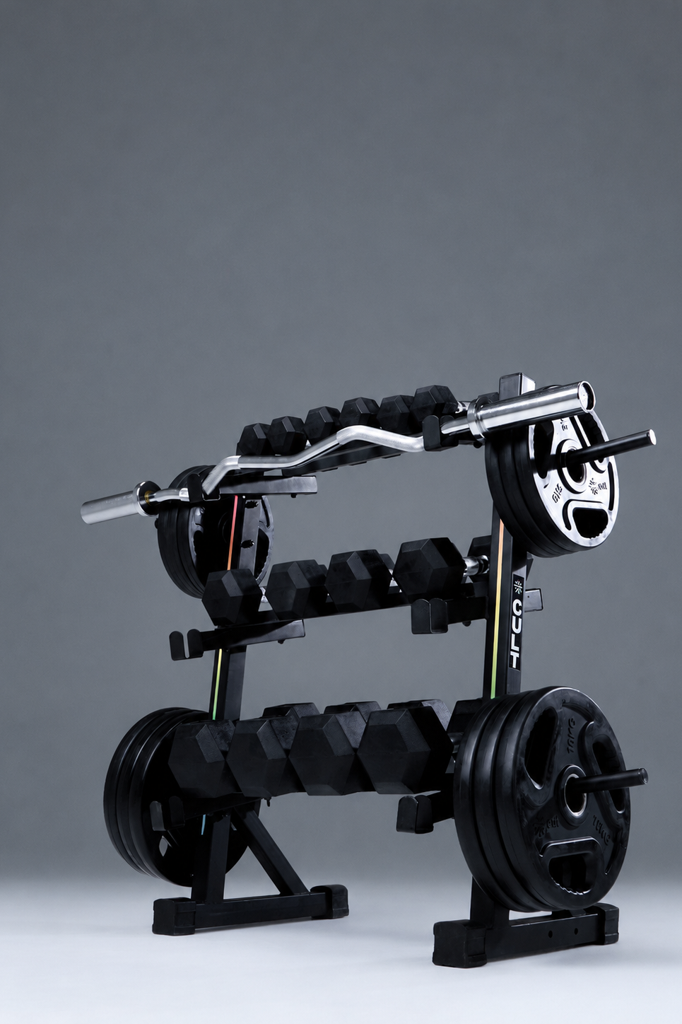 Cult 3 Level Storage Rack for weights (Rod, Plates & Dumbbell) | 300 Kg Max Load | Compact, Stable & Space-Efficient Design for home use (with 6 Months Extended Warranty)