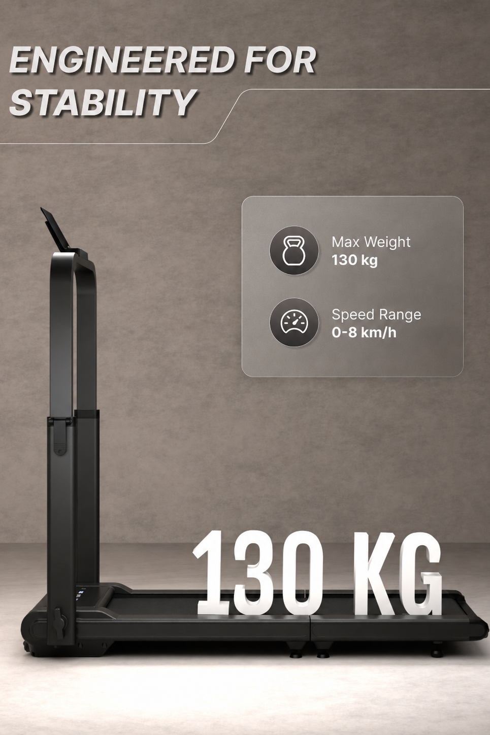 Cult Fold Plus Center-Folding Walking Pad with 5HP Motor with Easy Remote Control | Max User 130kg | Top Speed 8kmph | Running Deck 39.3 x 15.7 inches | Space Saving & Perfect for Home use Treadmill (with 6 Months Extended Warranty)