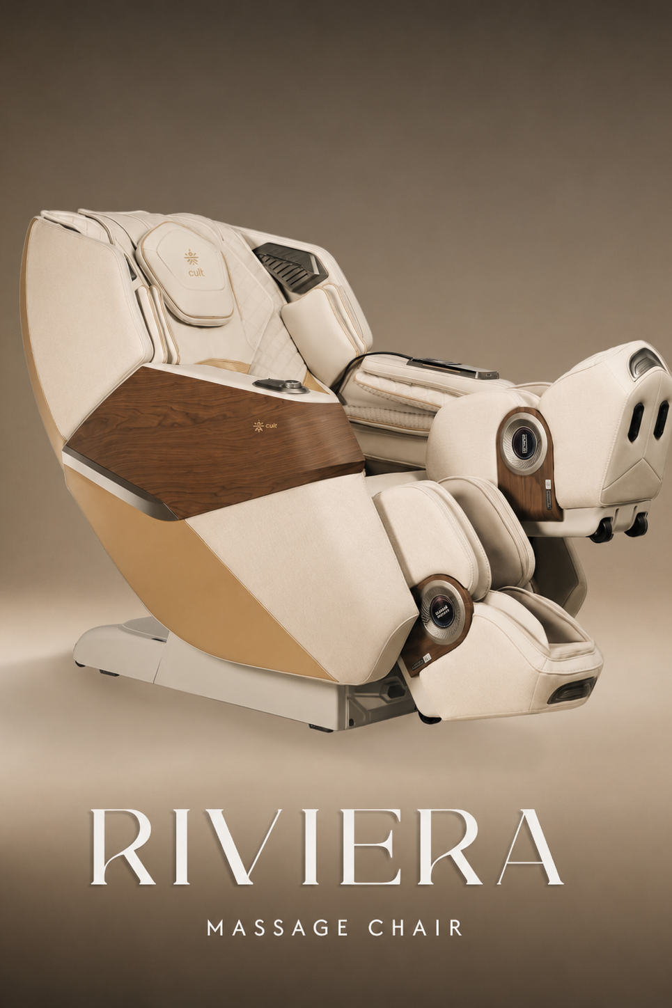 CULT Riviera Advanced 4D Massage Chair with Rovo Walking Technology | Extended SL Track | Zero Gravity | 23 Auto Modes | 6 Massage Techniques | Back & Leg Heating