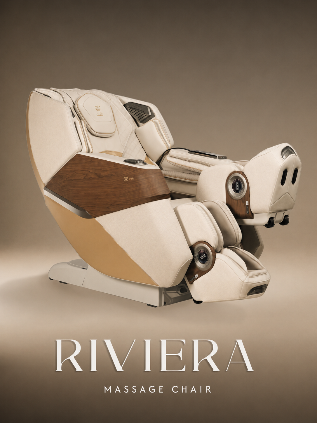 CULT Riviera Advanced 4D Massage Chair with Rovo Walking Technology | Extended SL Track | Zero Gravity | 23 Auto Modes | 6 Massage Techniques | Back & Leg Heating