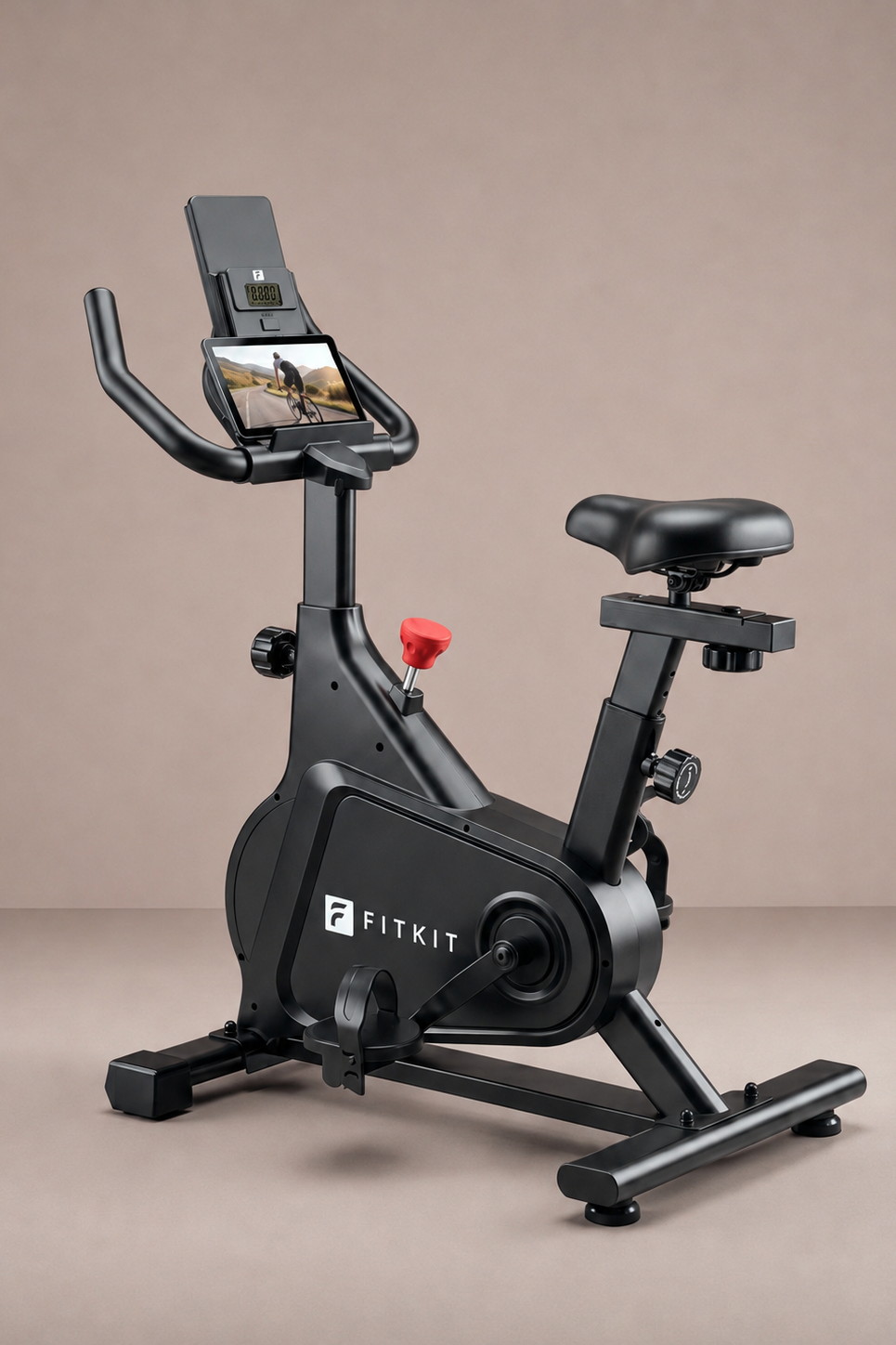 Fitkit by Cult FK8002 Spin Bike with 8Kg Flywheel, LCD display, Adjustable Brake Pad Resistance with Belt Drive System for Fitness at Home Workouts | Max Weight : 140 kg (Black)