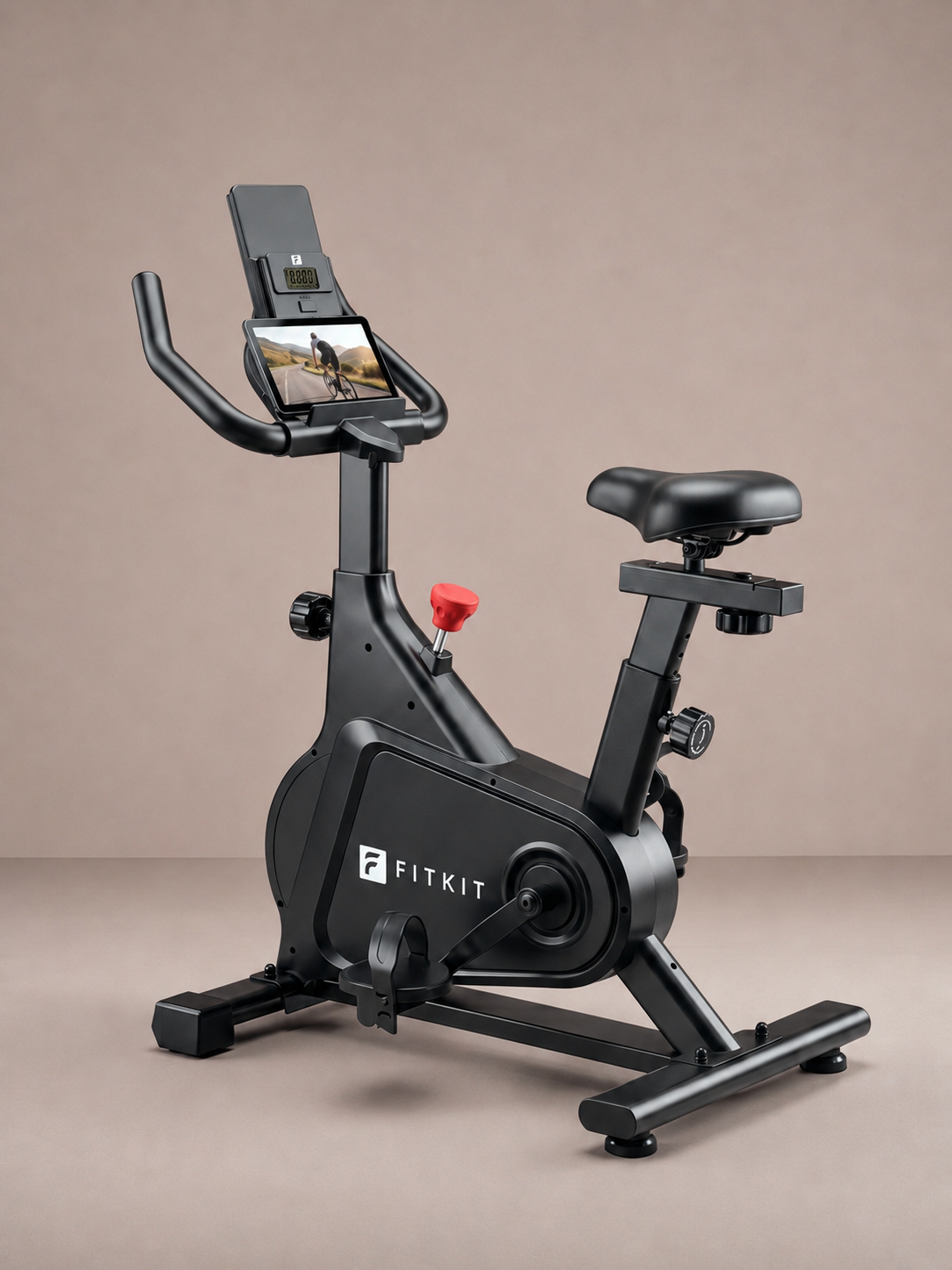 Fitkit by Cult FK8002 Spin Bike with 8Kg Flywheel, LCD display, Adjustable Brake Pad Resistance with Belt Drive System for Fitness at Home Workouts | Max Weight : 140 kg (Black)