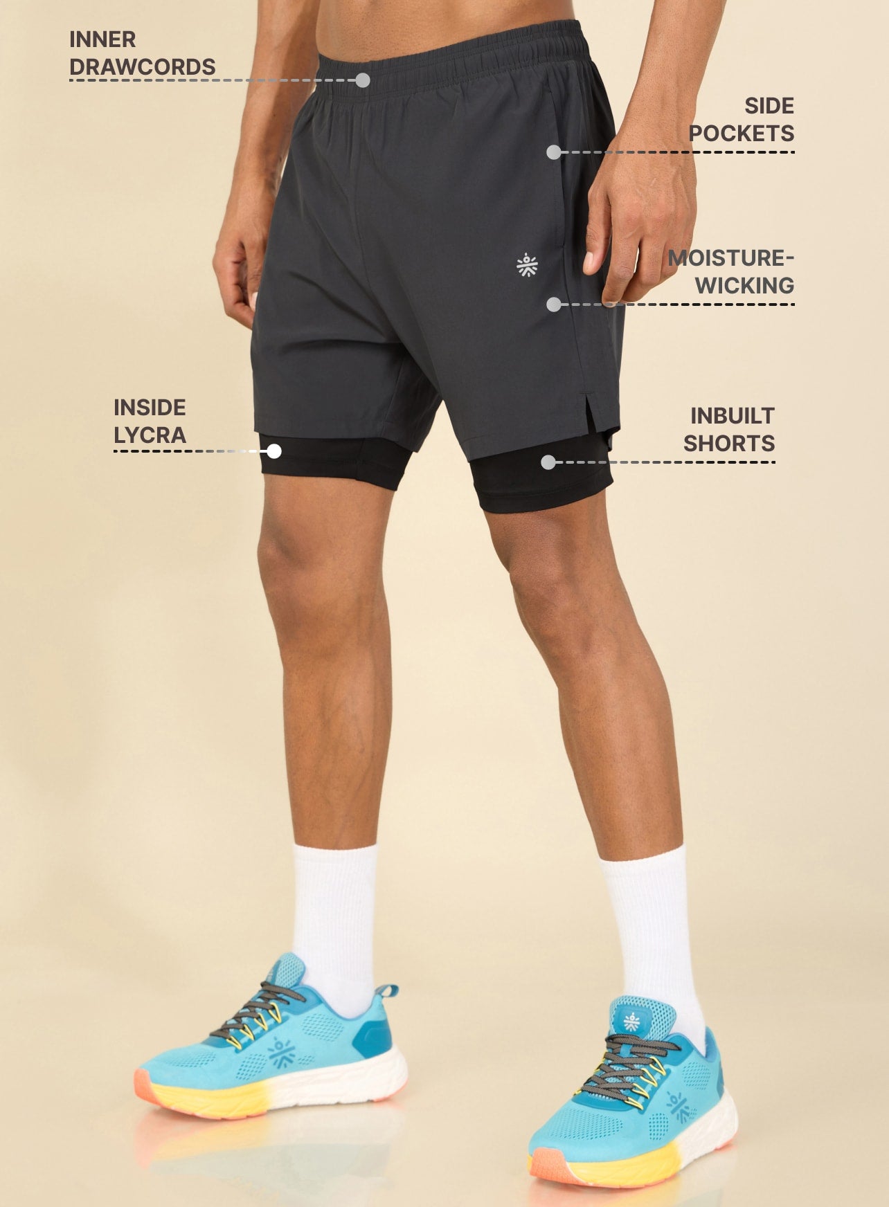 Solid Performance Shorts with Inner Tights