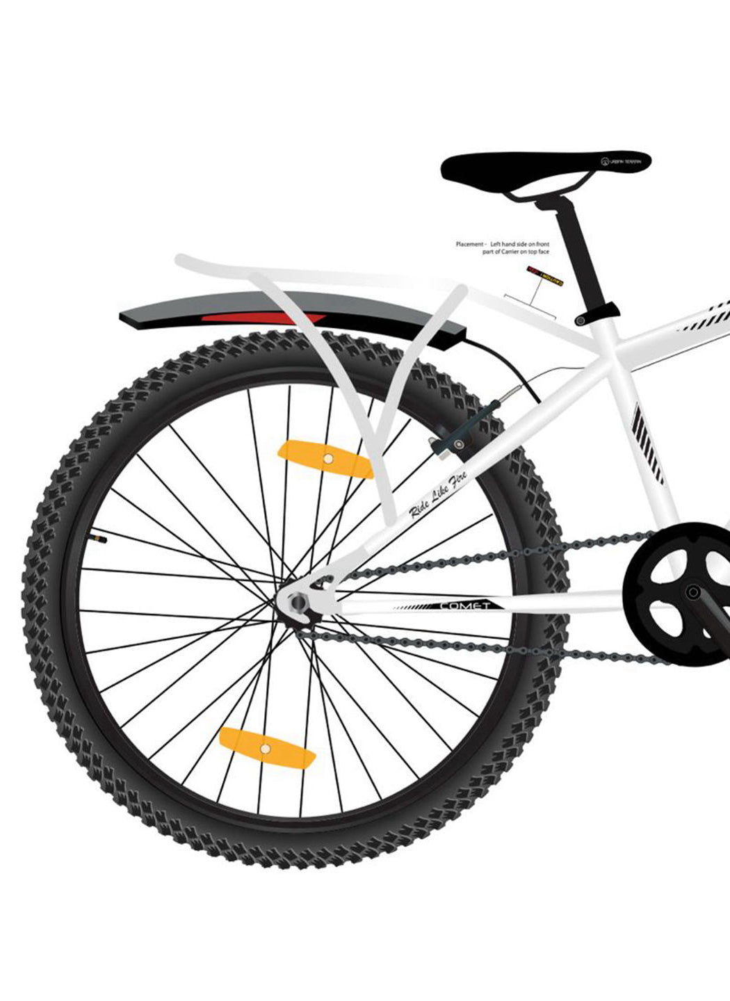 Urban Terrain Comet 26T Single Speed Steel Mountain Bike with Inbuilt Carrier (White)