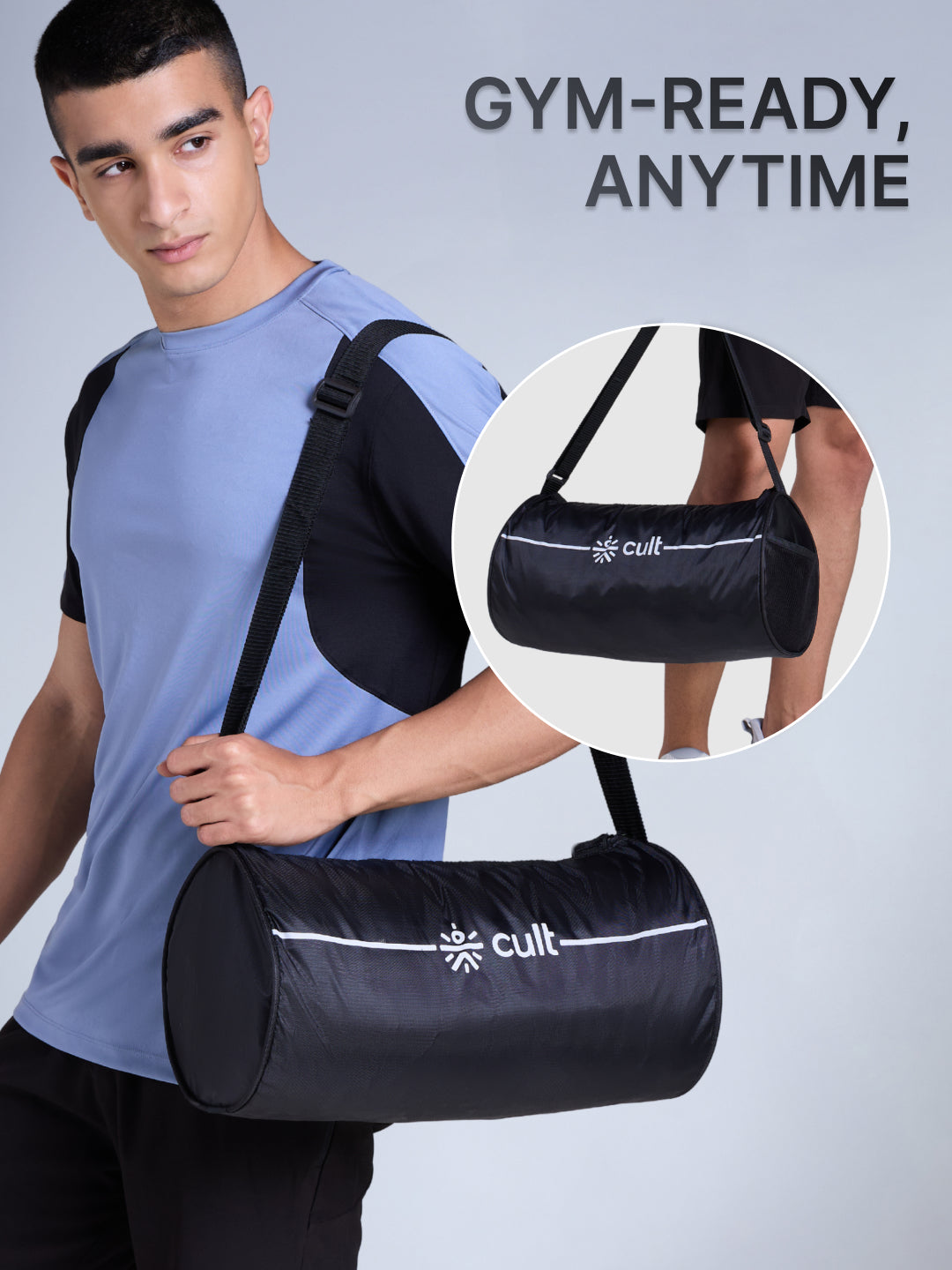 Cult Duffle Bag Black With Shaker Bottle Black 700Ml - Combo