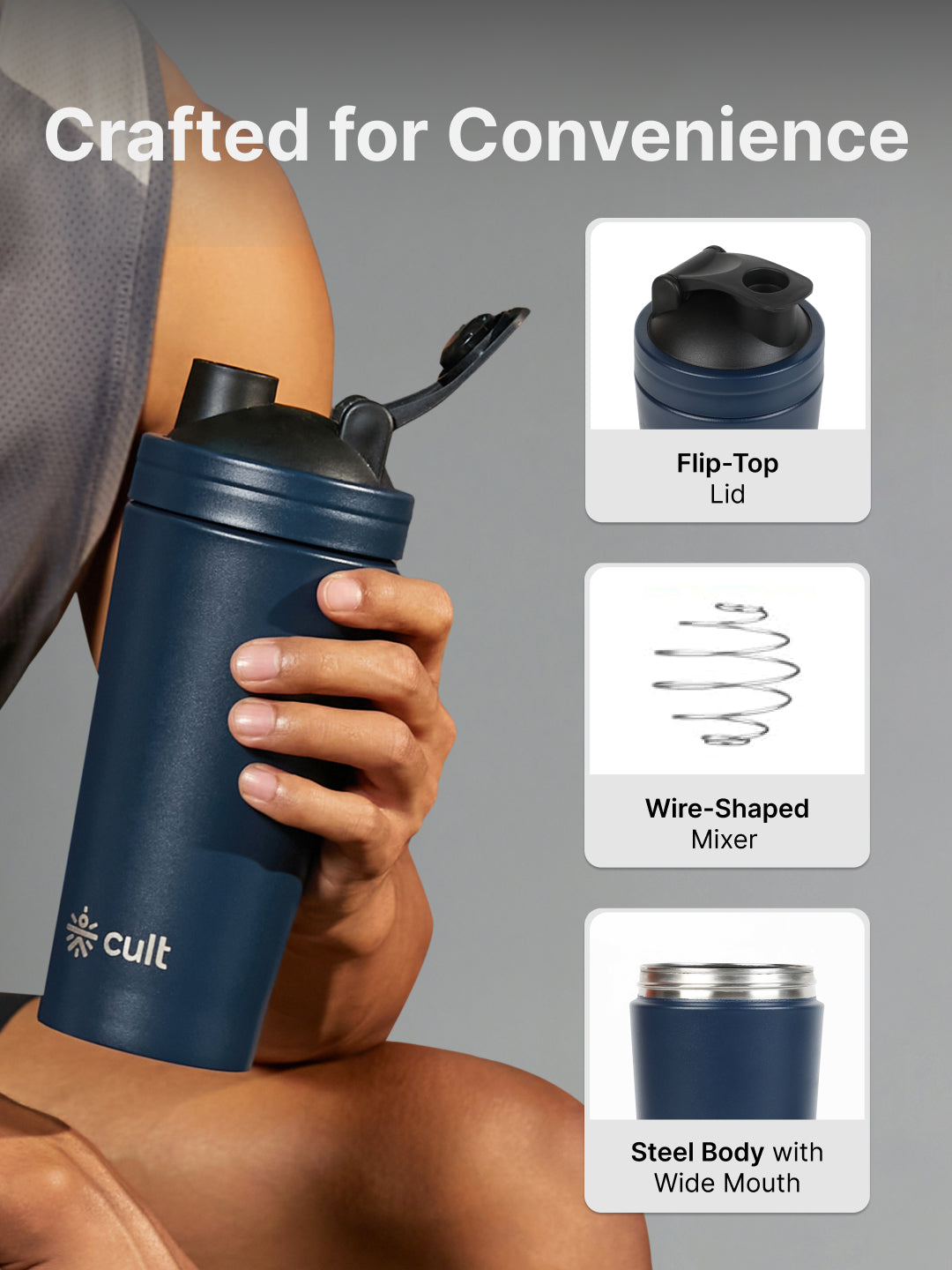 cult Steel Shaker 700ml Blue