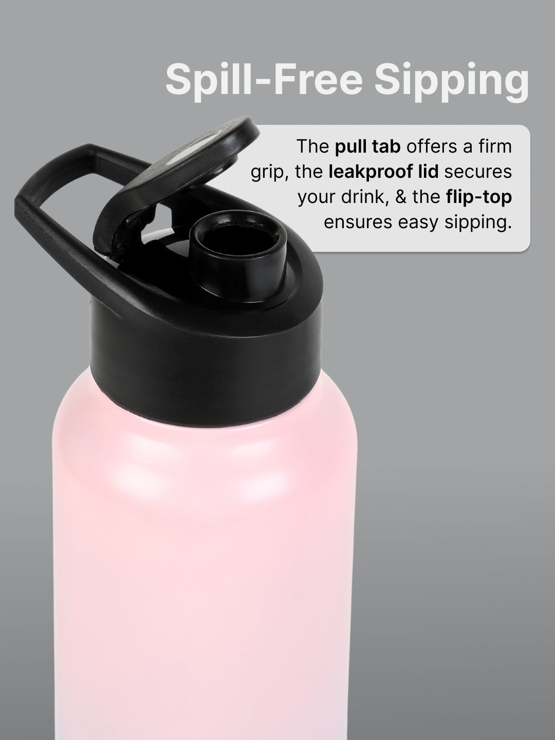 cult Steel Bottle 1Ltr With Sports Cap Pink and Blue