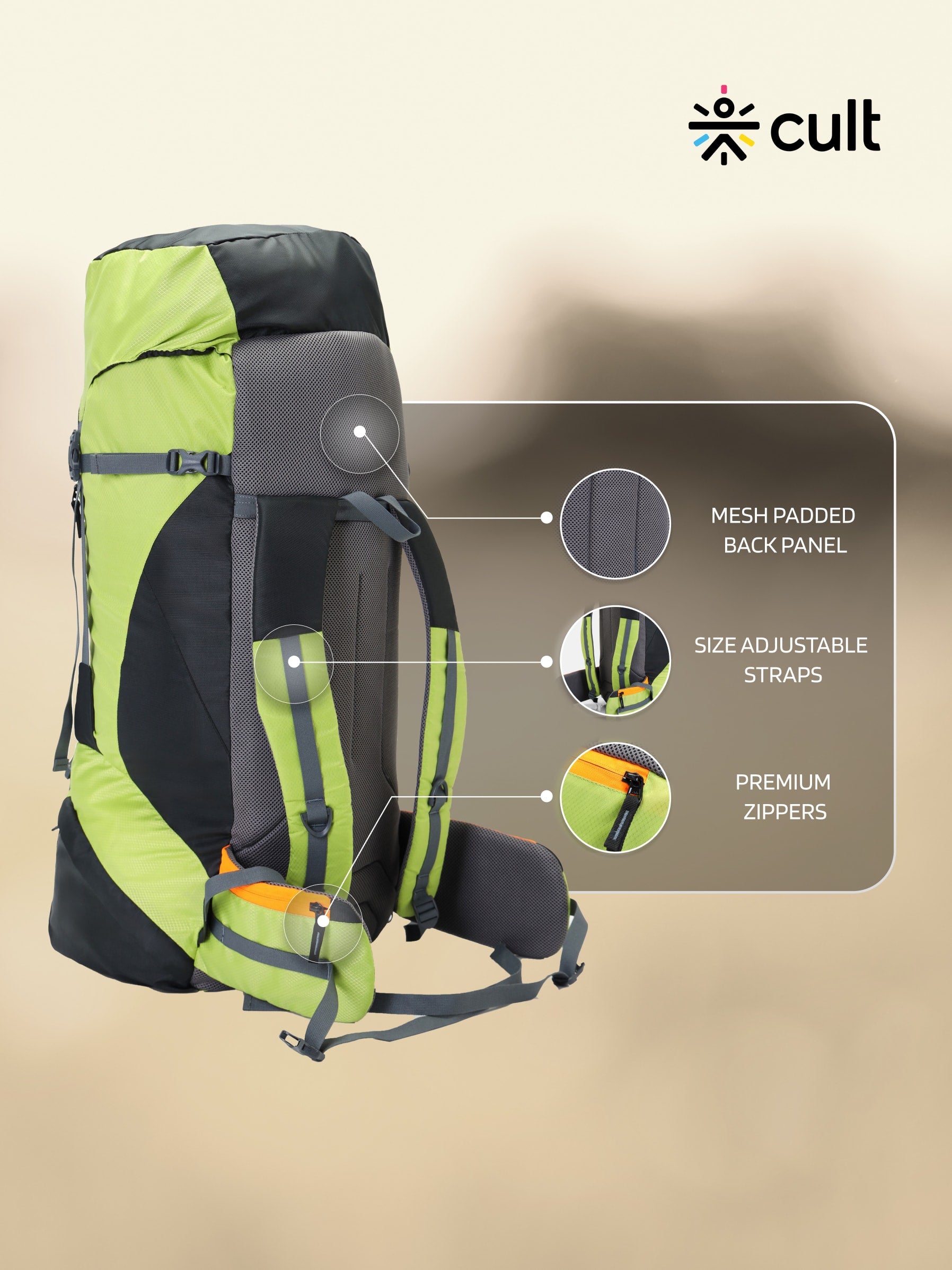 Travel Rucksack 75 L Green