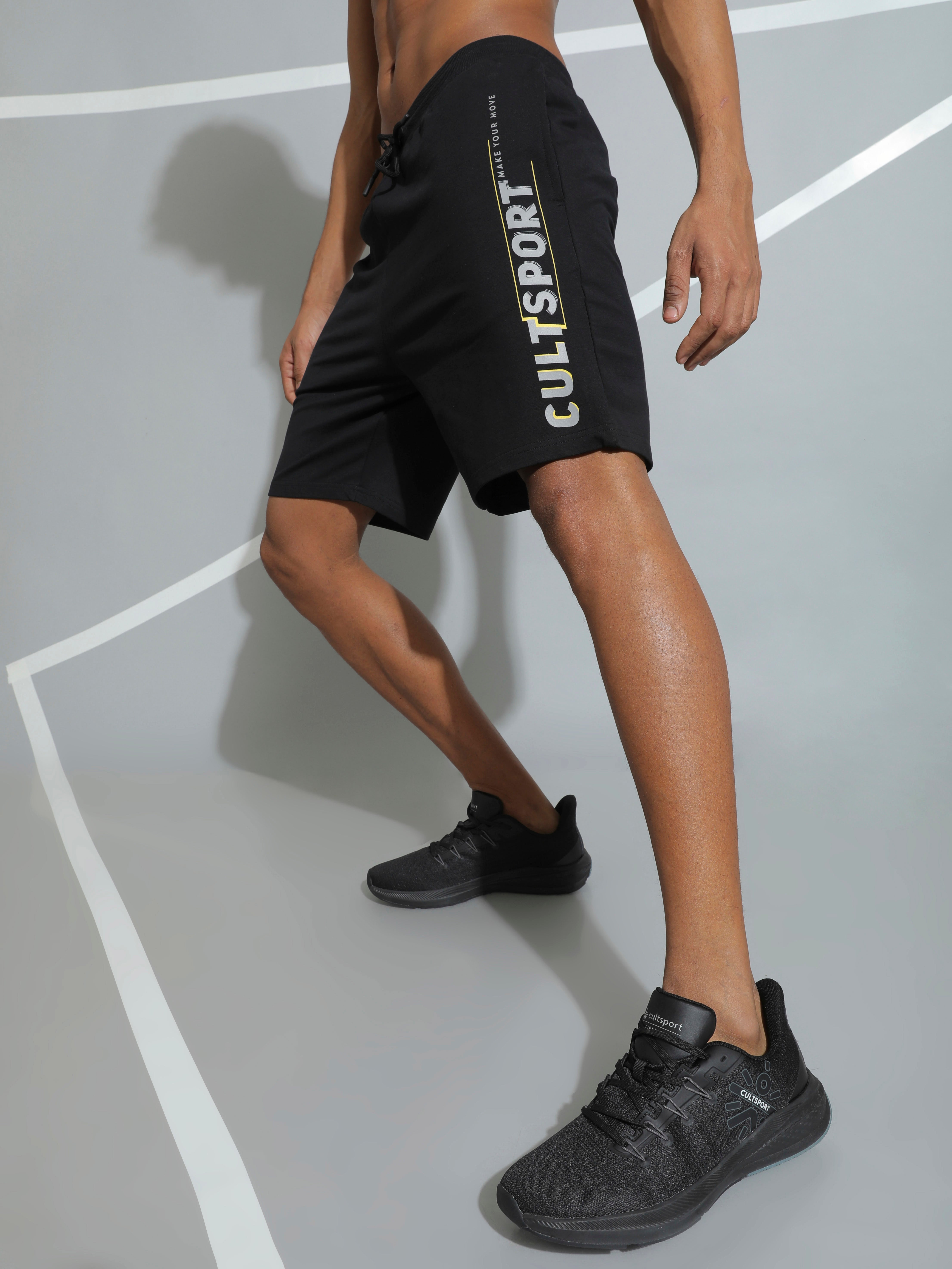 Typographic Print Active Shorts