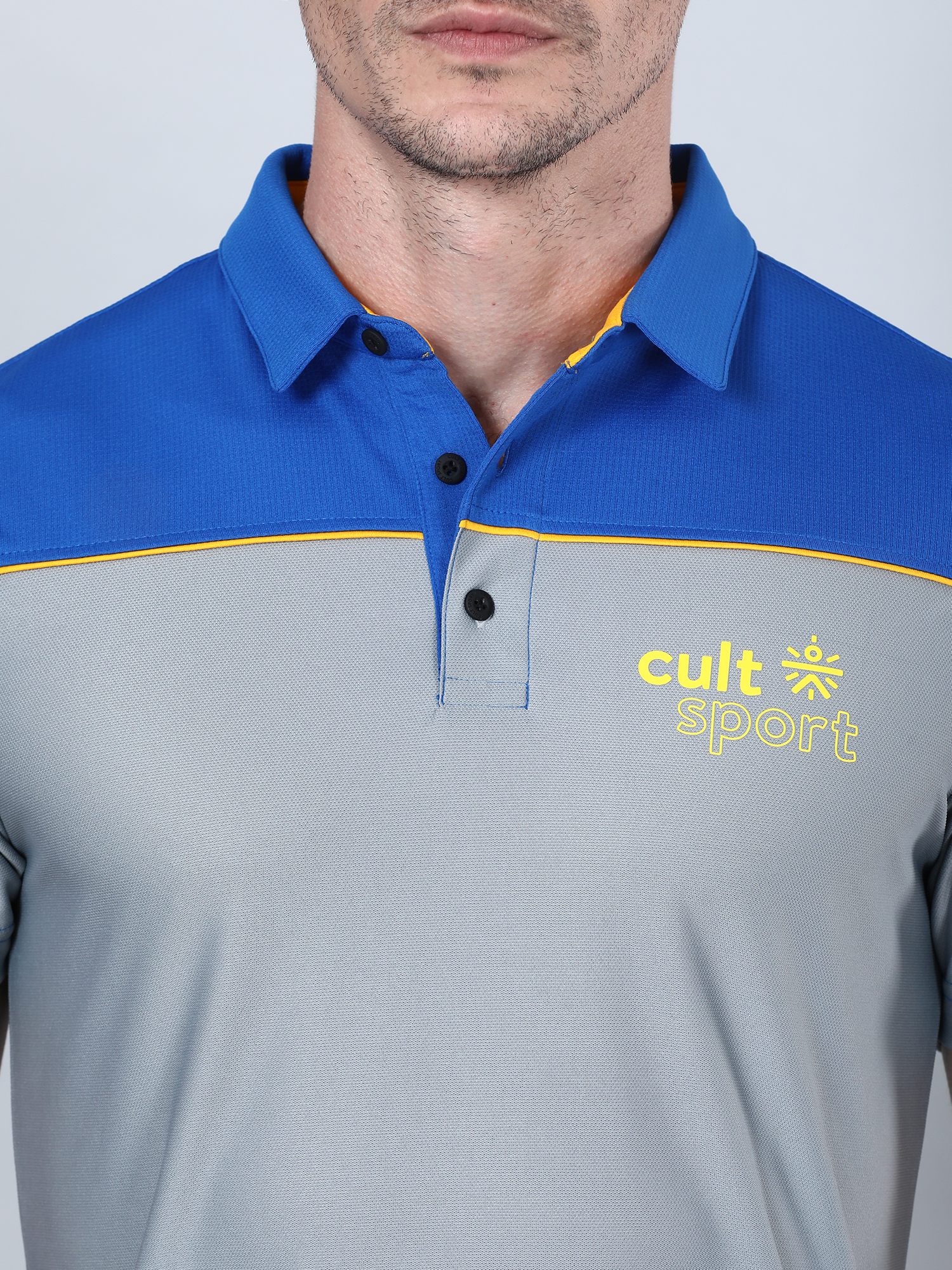 Signature Bi-tone Grey Gym Polo