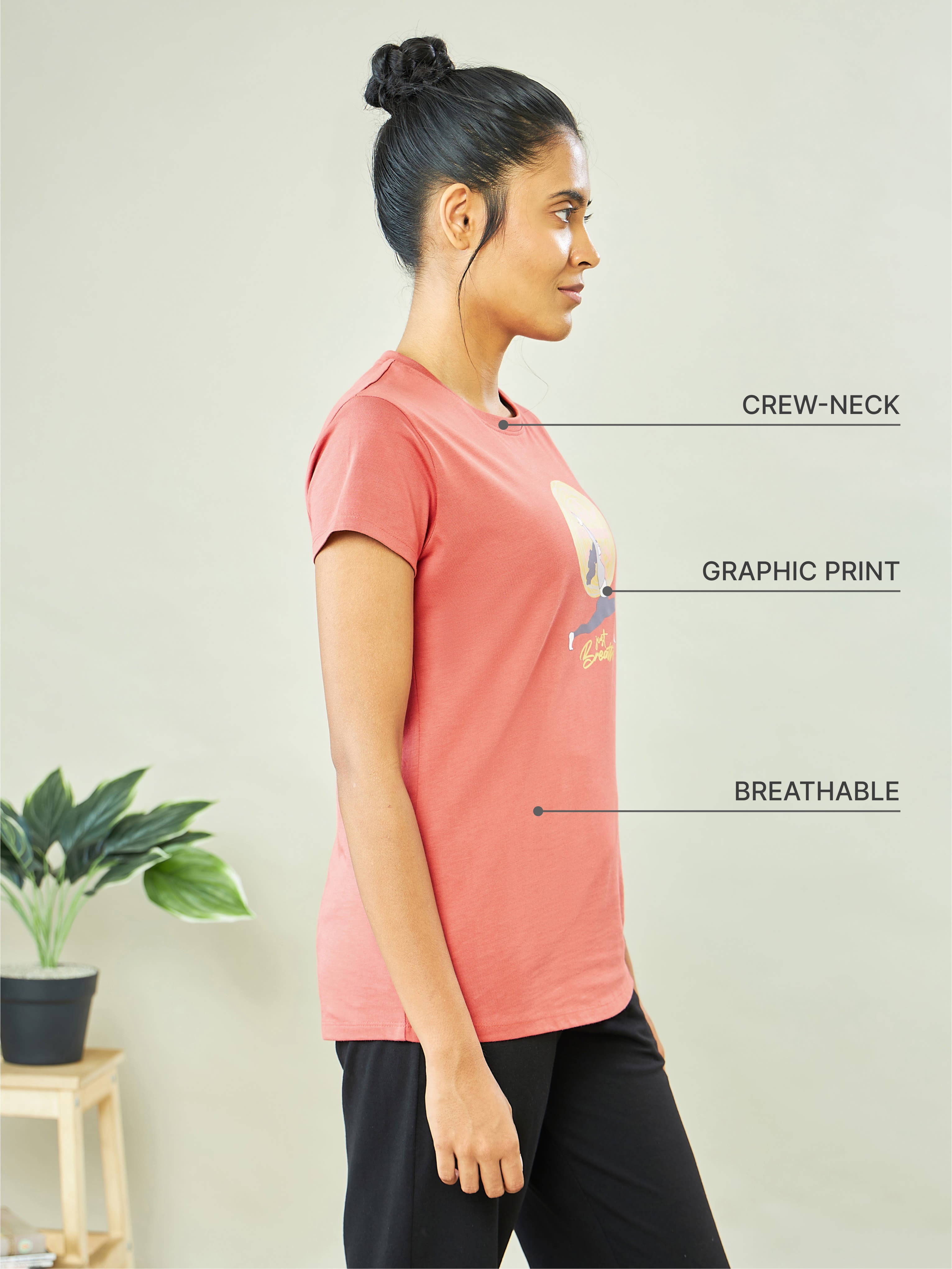 Graphic Print Yoga T-shirt