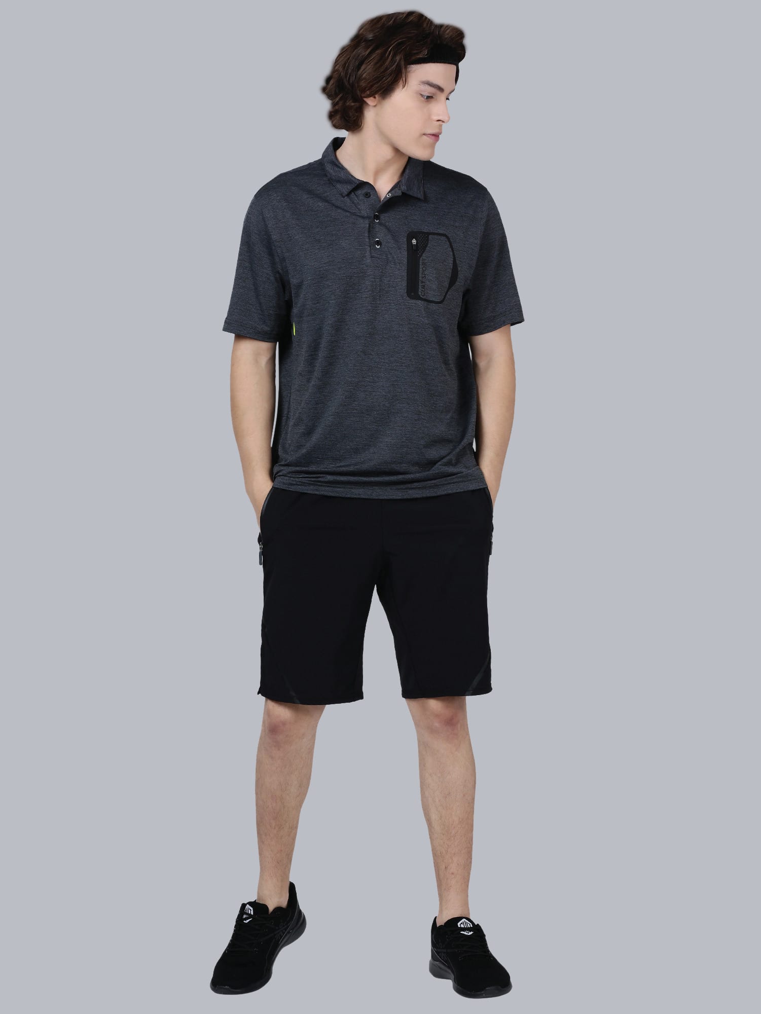 Blakout Finish Dark Grey Relaxed Polo