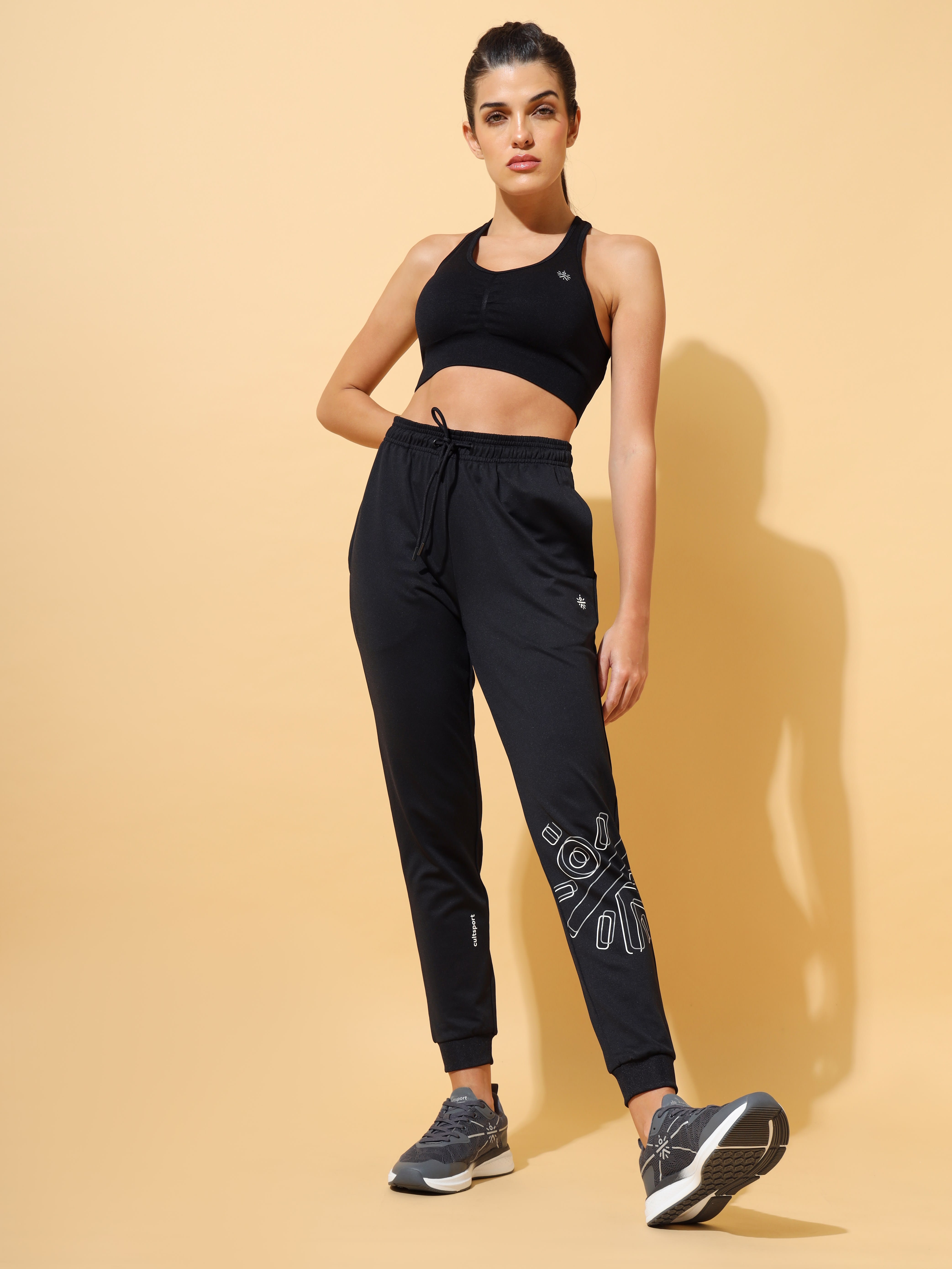 Athletic Joggers with Logo Placement Print