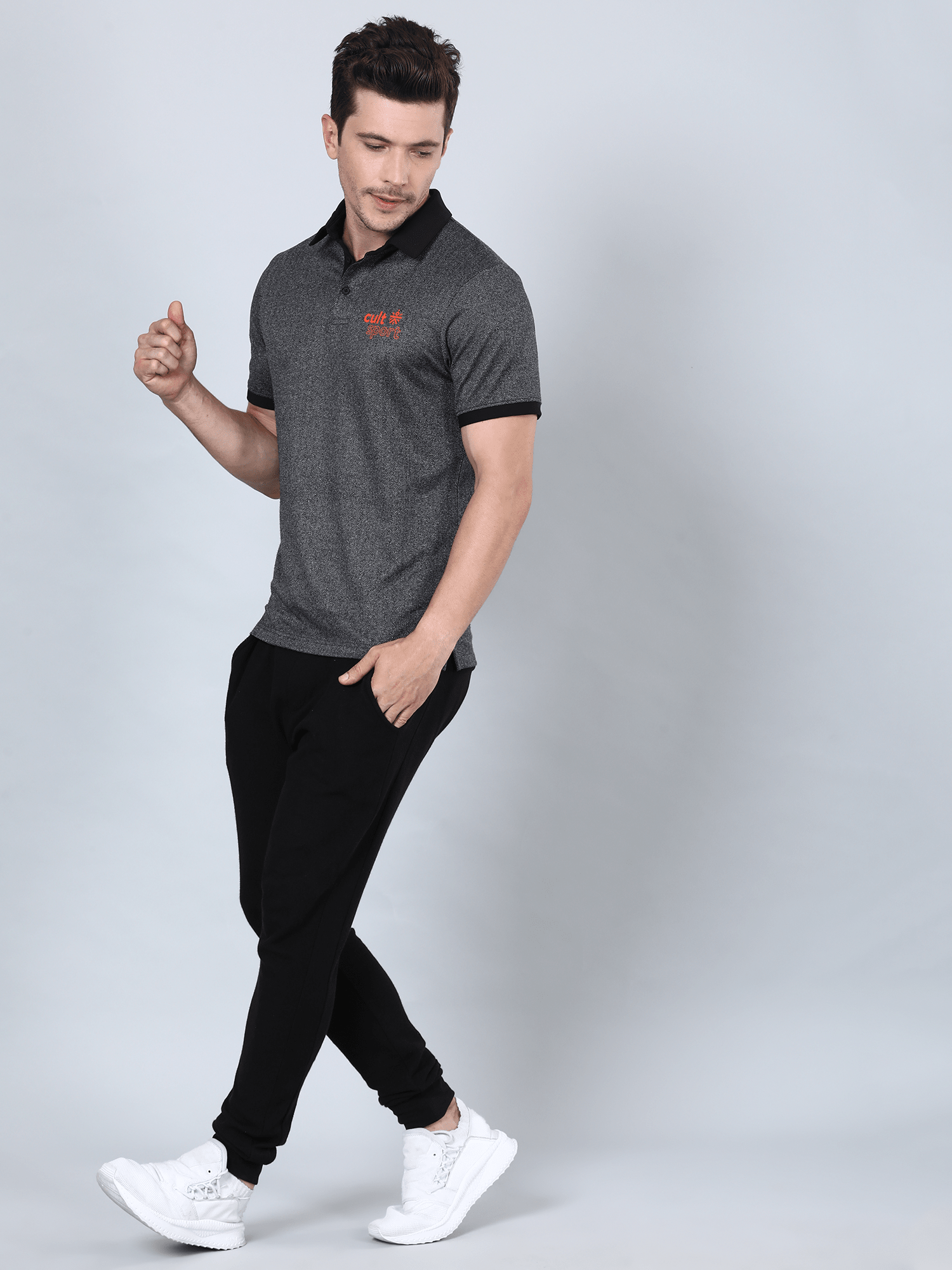Signature Grey Gym Polo Tee