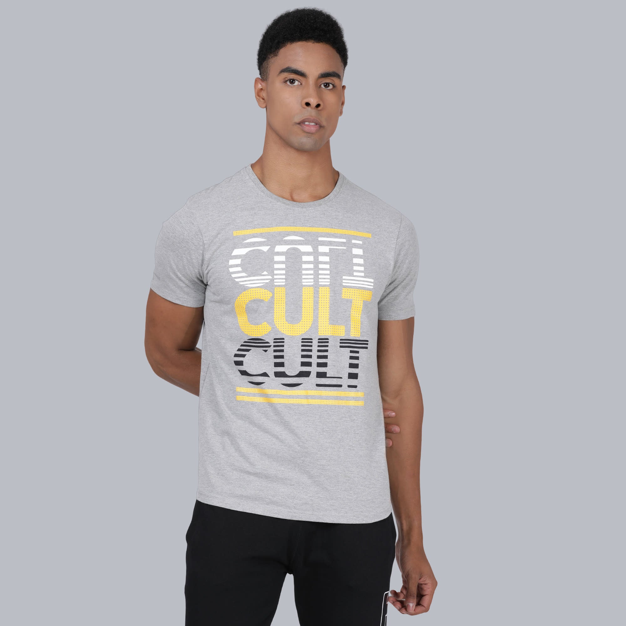 Signature Upside Down Grey Casual Tee