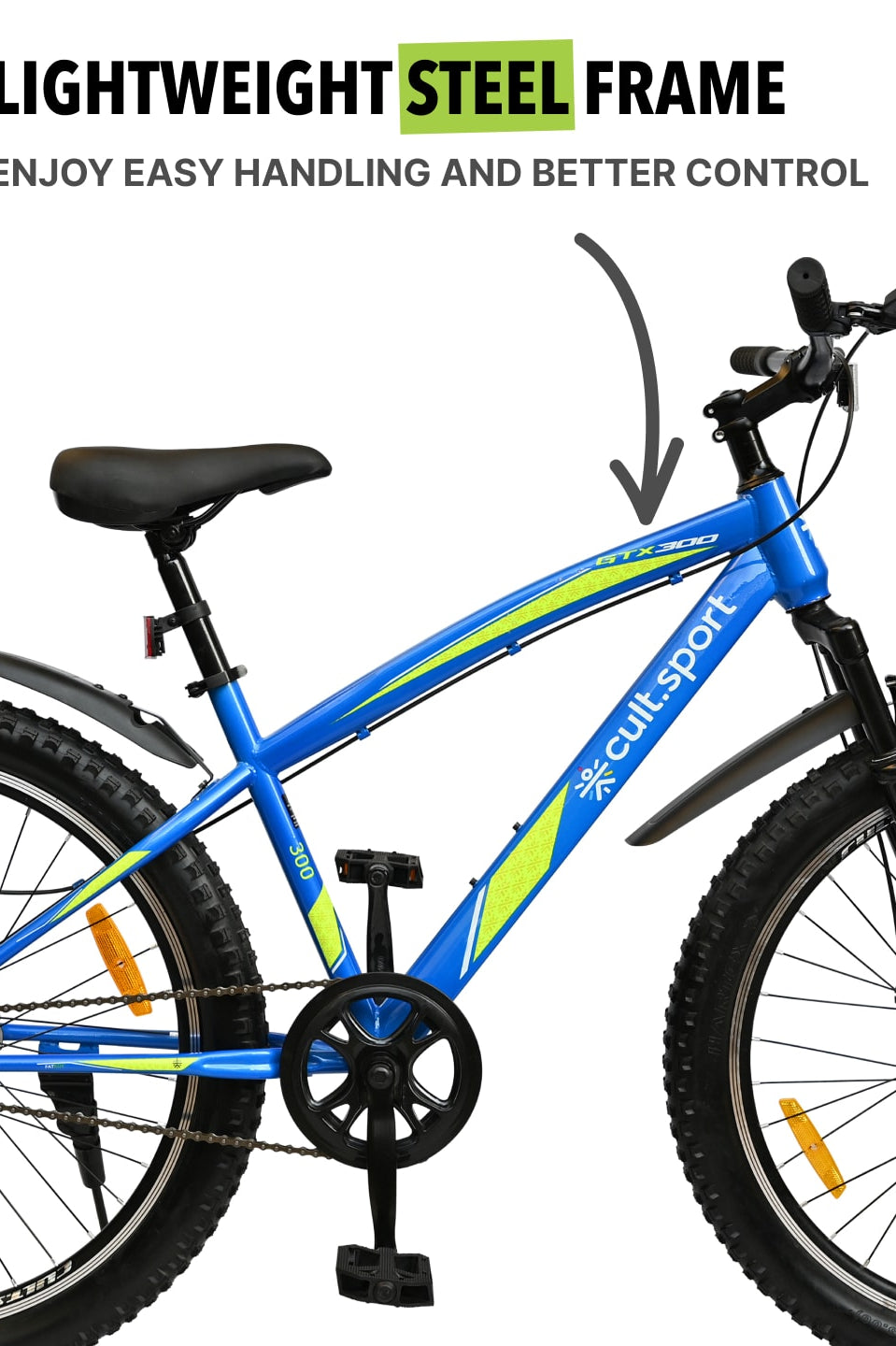 GTX30026TBLUE Steel Single Speed 26 inch Mountain Cycle, Front Suspension and Double Wall Rim