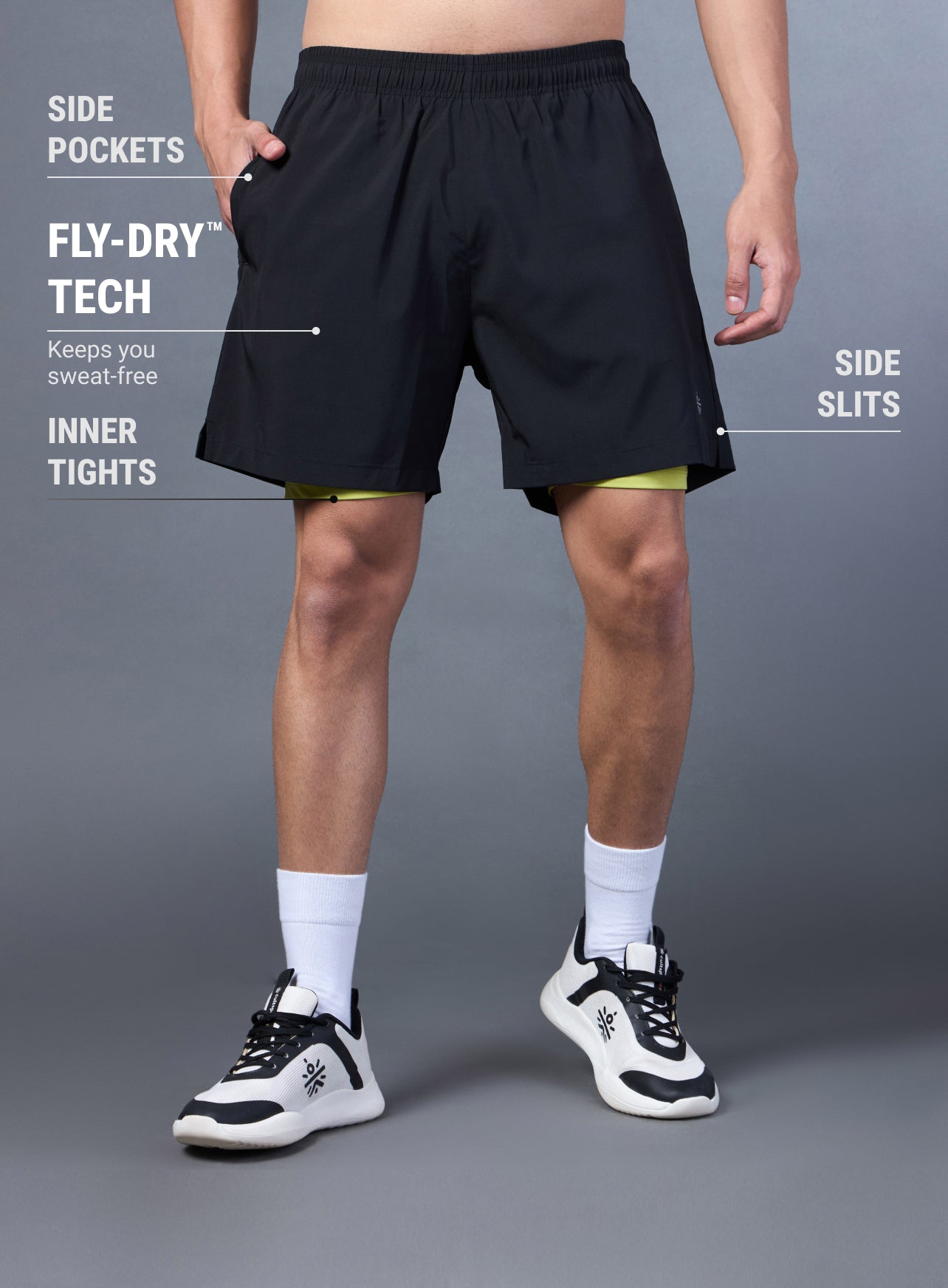 Men's Black Run Elevate Shorts
