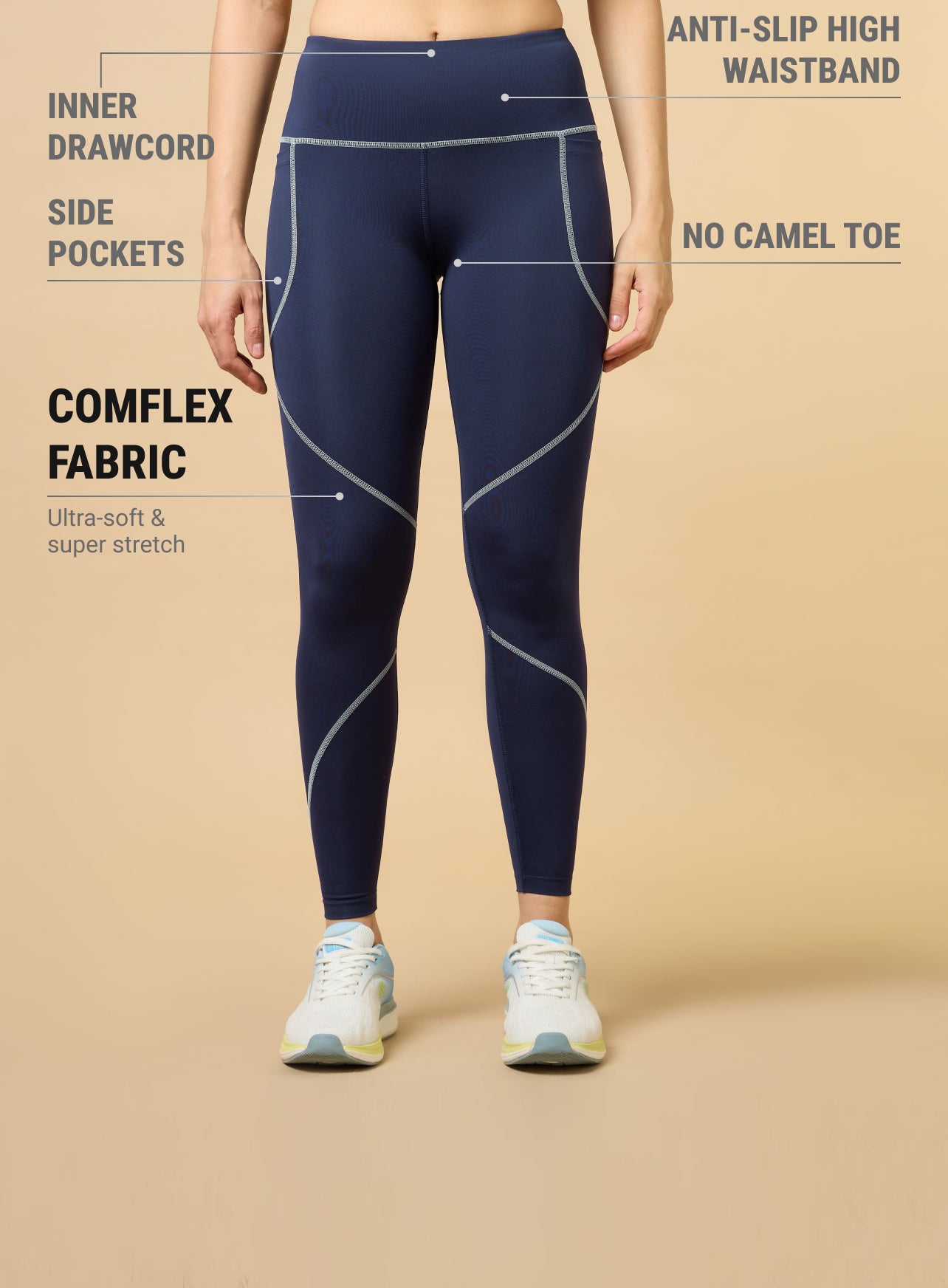 Women's Navy True Performance Sculpted COMFlex Tights