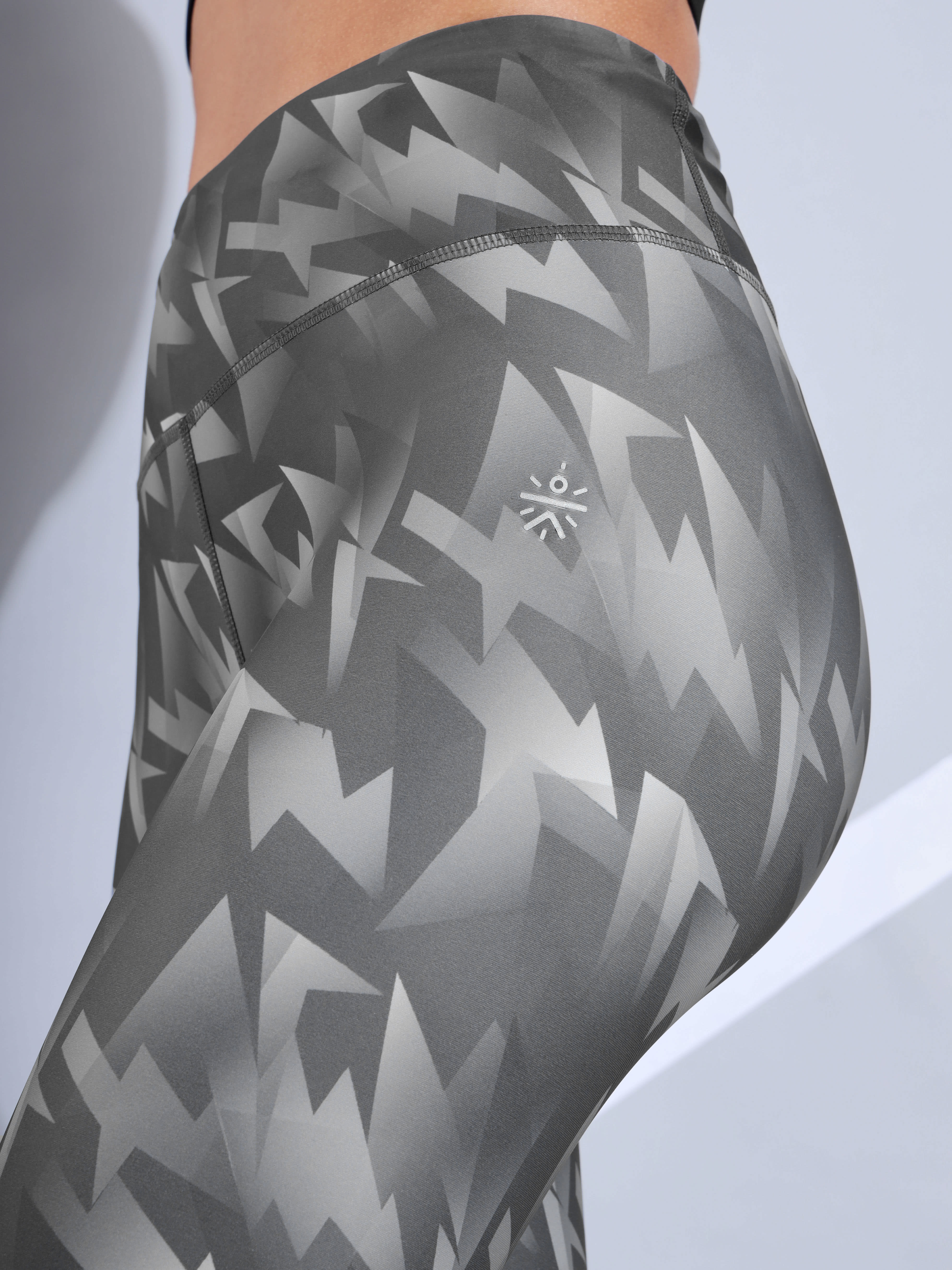 Dark Grey All Over Print Absolute Fit Tights with Back Pocket