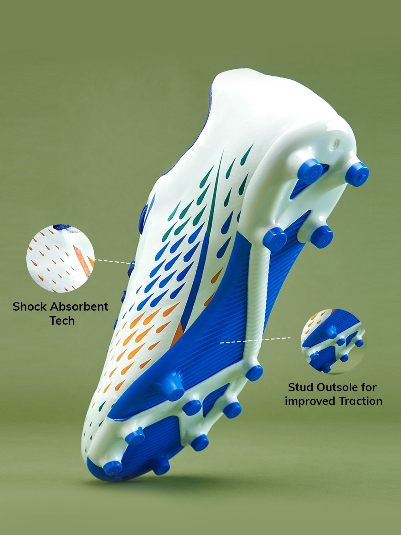 Avant Men's FreeKick Football Shoes-White/Blue