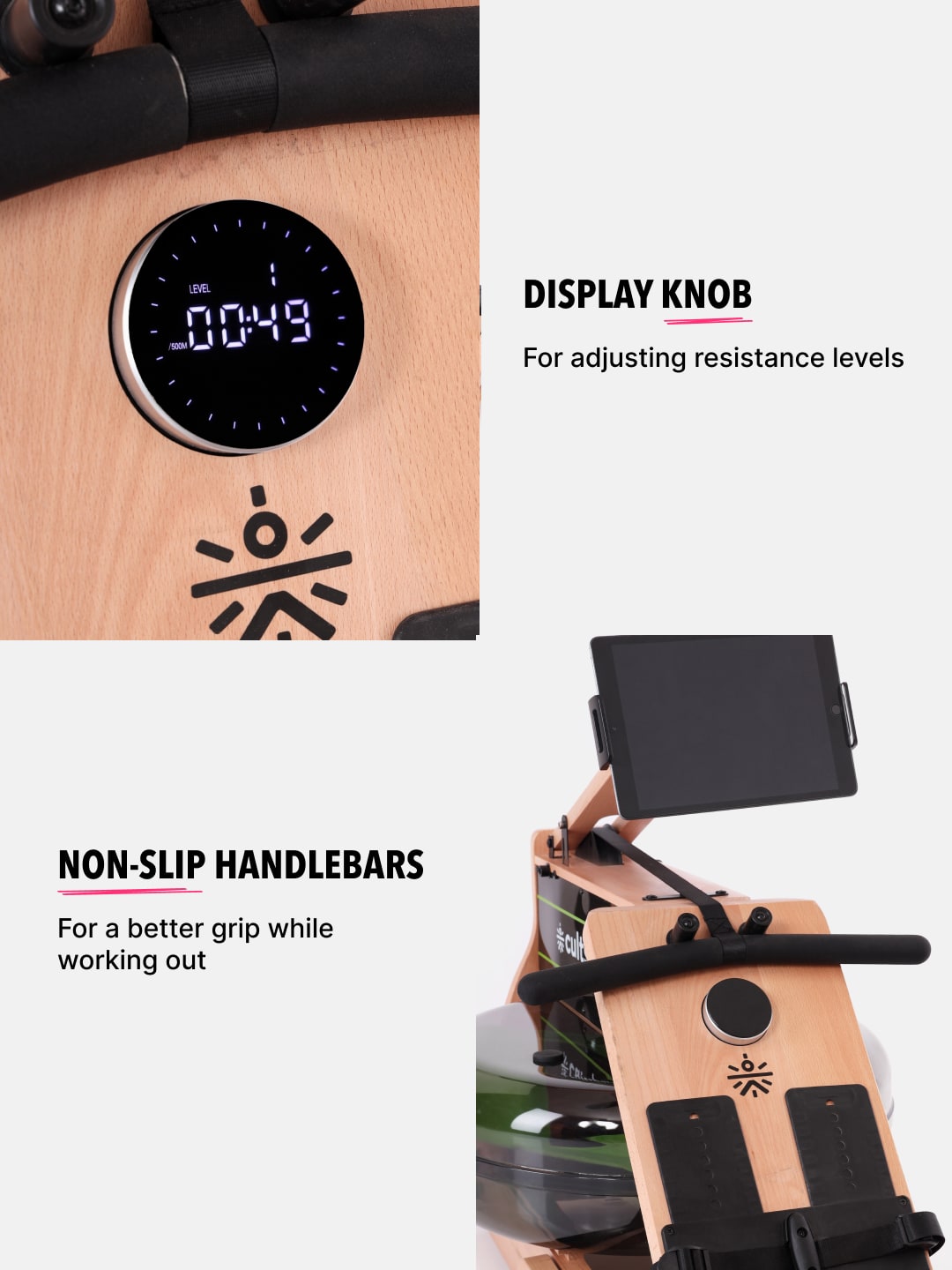 Foldable Water Rower | 16 Level Water Resistance | Max Weight-150kg (6 Months extended Warranty only on Cultsport.com)