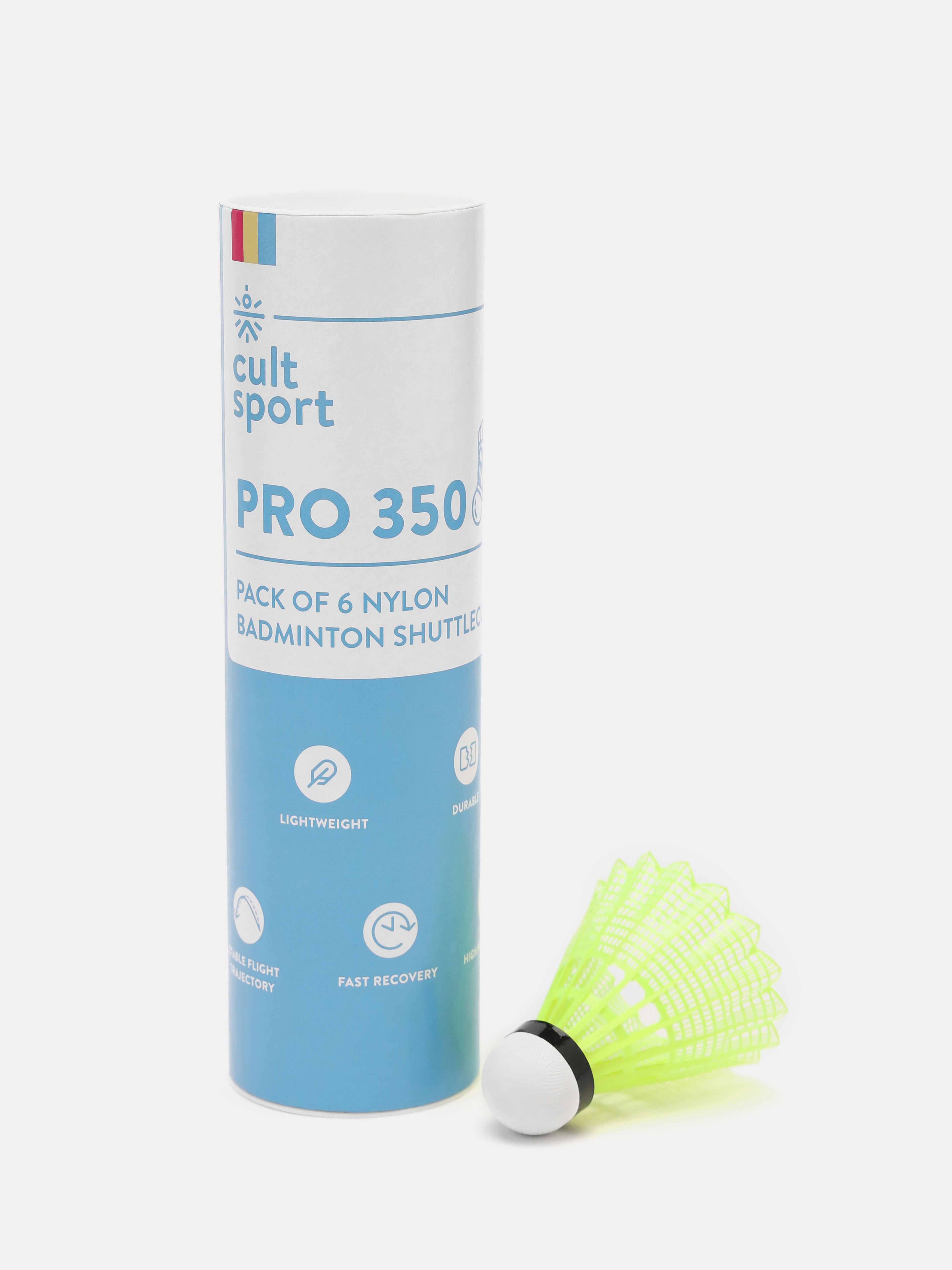 Pack of 6 Pro 350 Nylon Shuttlecocks