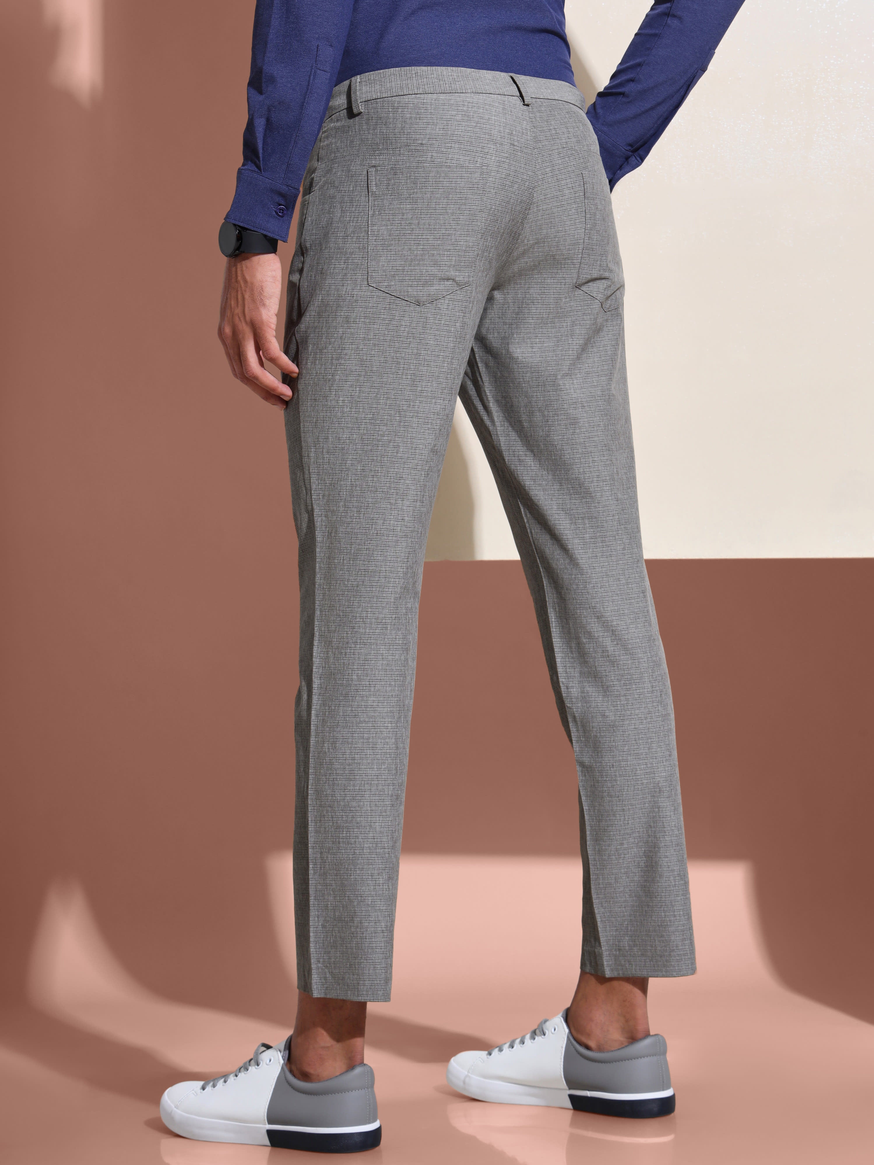 Striped 4 Way Stretch Pants with Coin Pocket