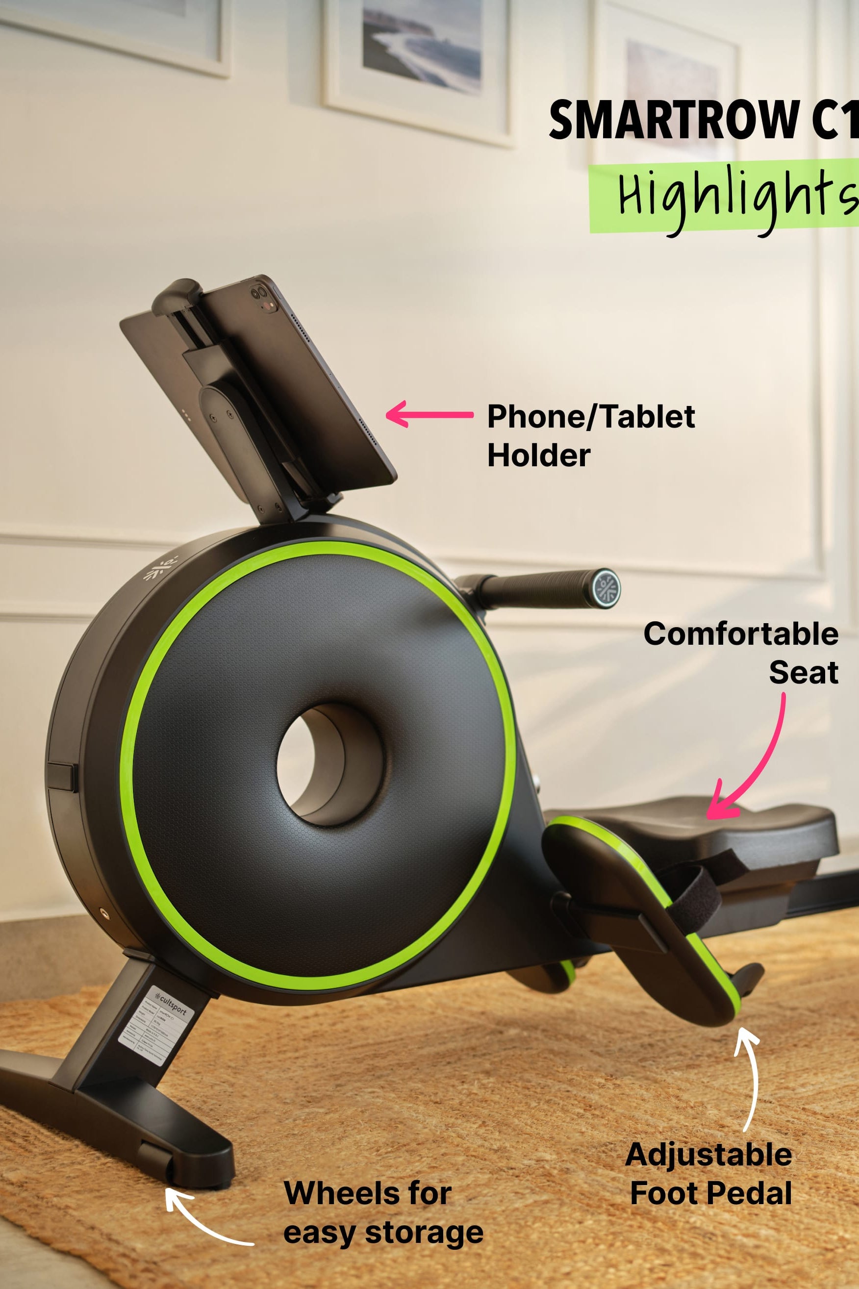 Smartrow Cabo: Smart Bluetooth enabled Rowing Machine (6 Months extended Warranty only on Cultsport.com)