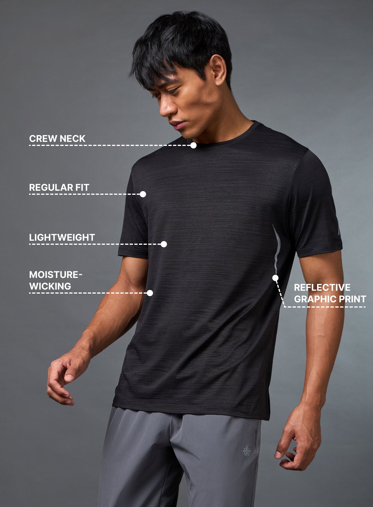 Men's City Escape Black Running T-shirt