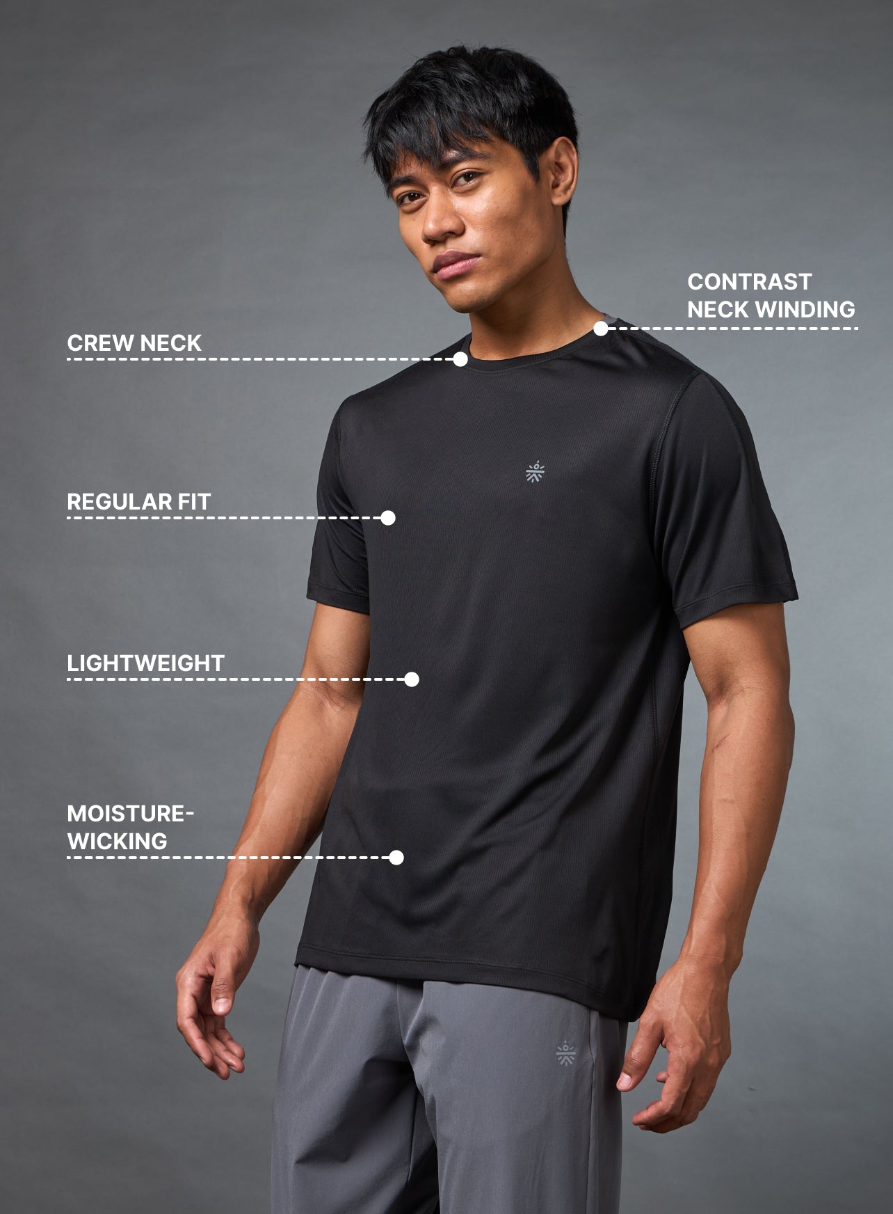 Men's Black Cross Train Active T-shirt