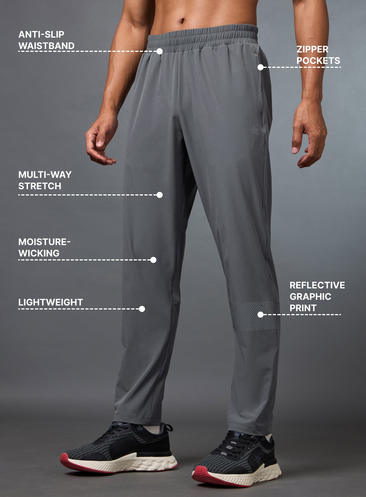 Men's Night Jogger Grey Performance Trackpant