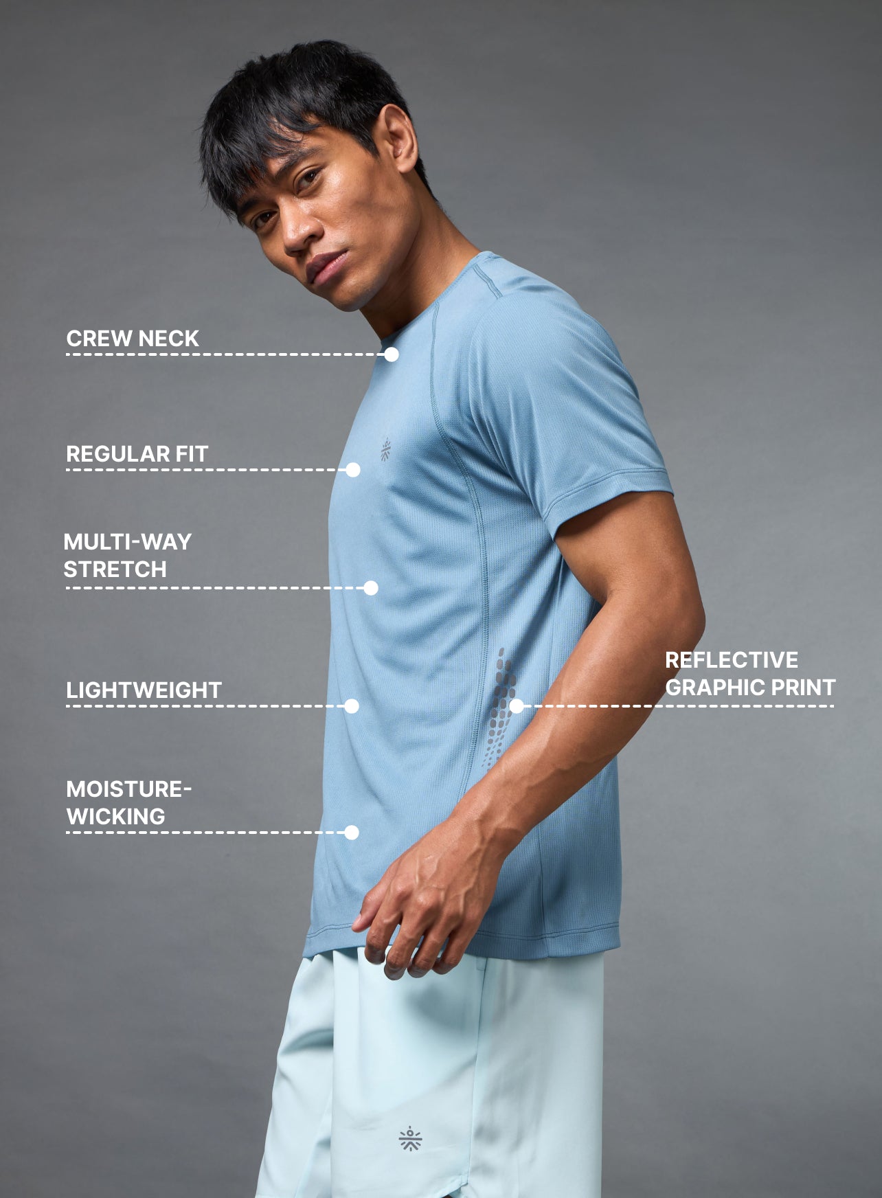 Men's Train All Day Essential Blue T-shirt