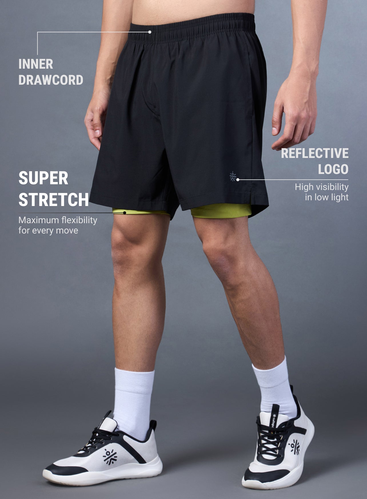 Men's Black Run Elevate Shorts