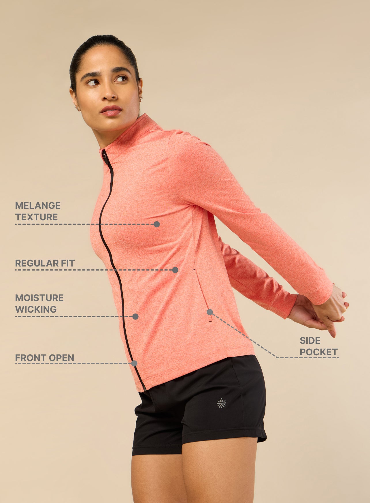 Women's Coral Melange Training Essential Jacket