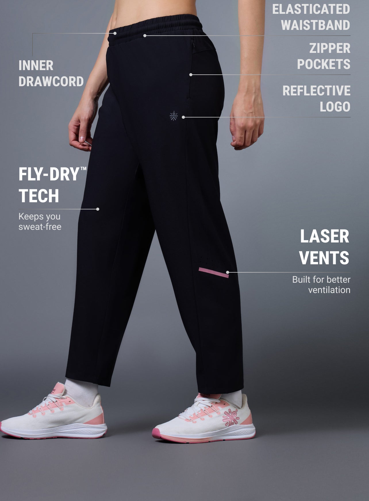 Women's Black Impact Training Cropped Trackpants