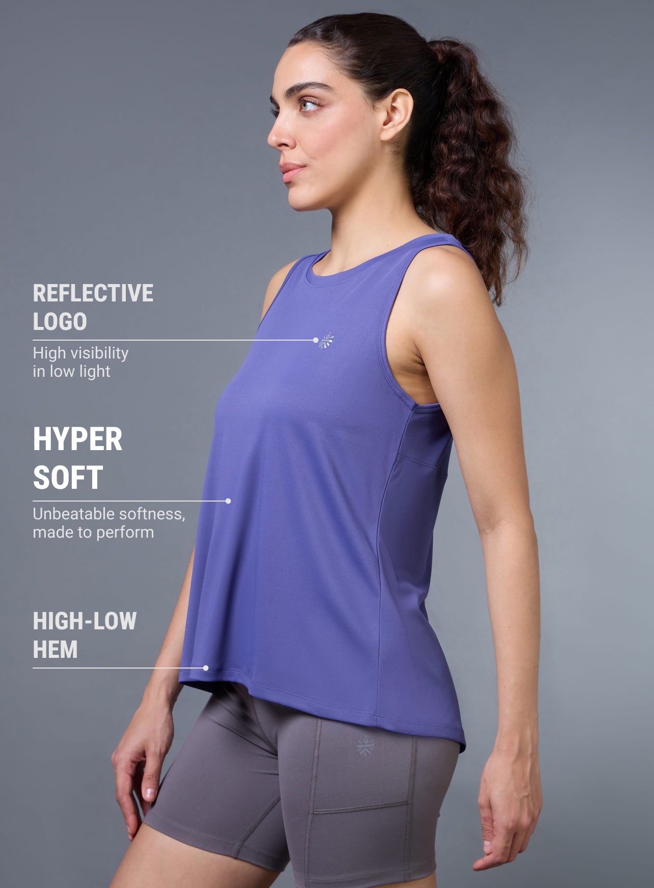 Women's Navy Run Forward Tank