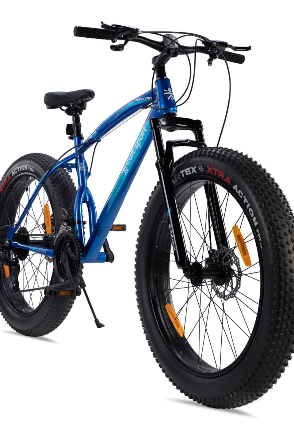 Monstro 26T Fat Bike – 21 Speed Shimano Gear, Front Suspension, Dual Disc Brake, Blue