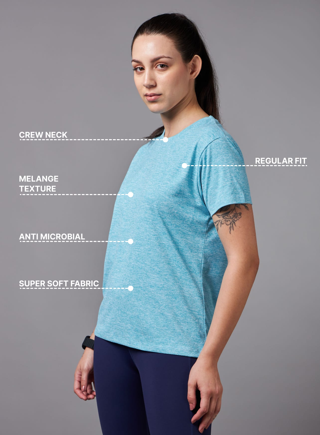 Women's All Day Workout Blue Comfortech T-shirt
