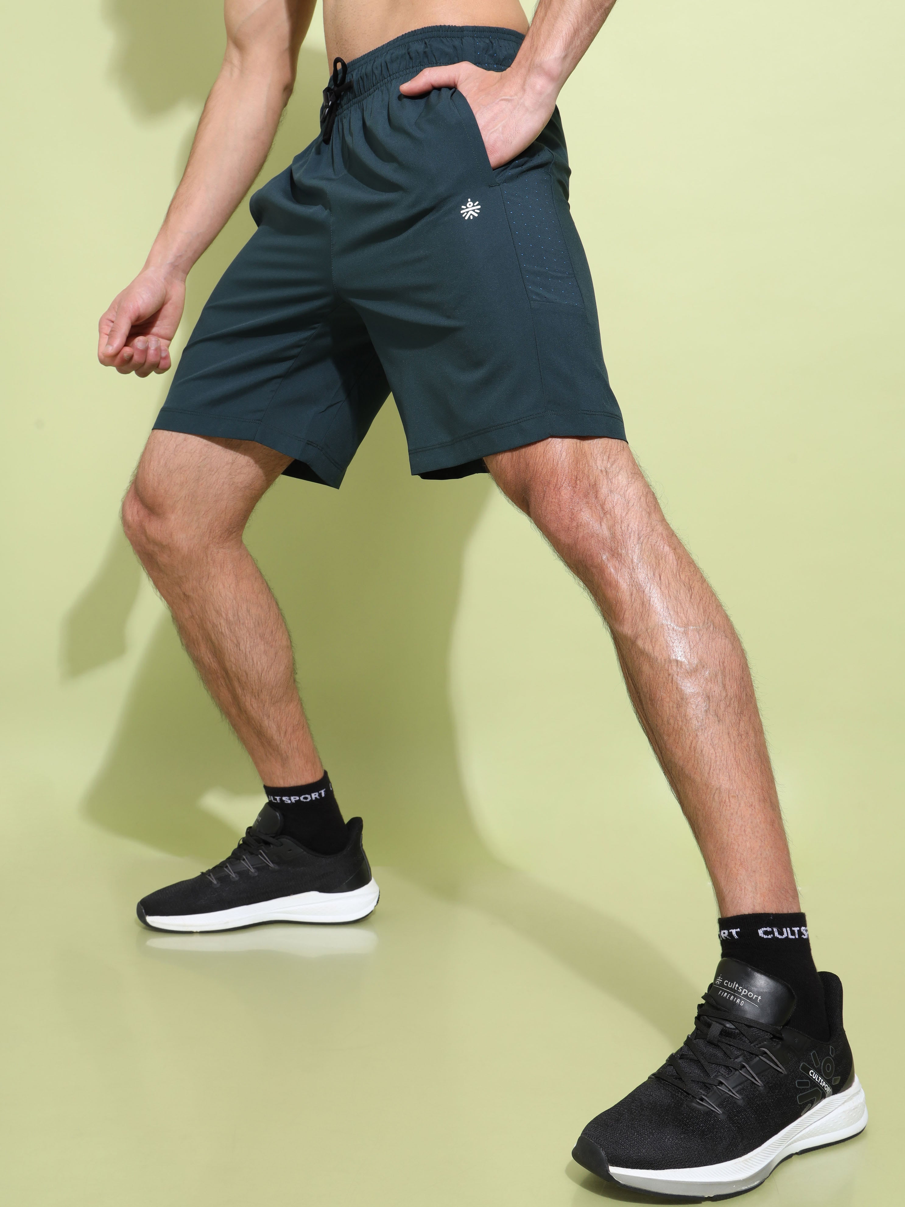 Solid Active Shorts with Perforated Panel