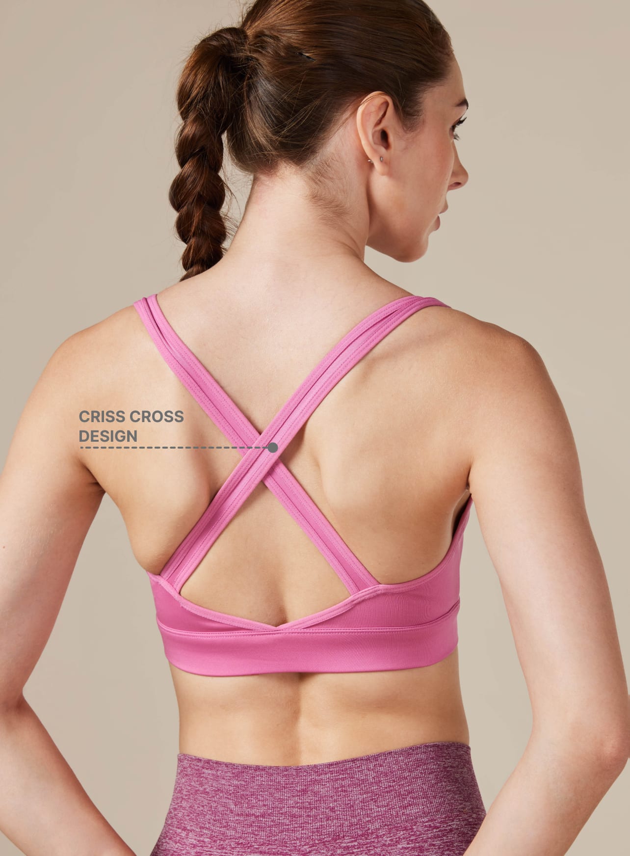 Women's Cult Pink Criss Cross Back Bra