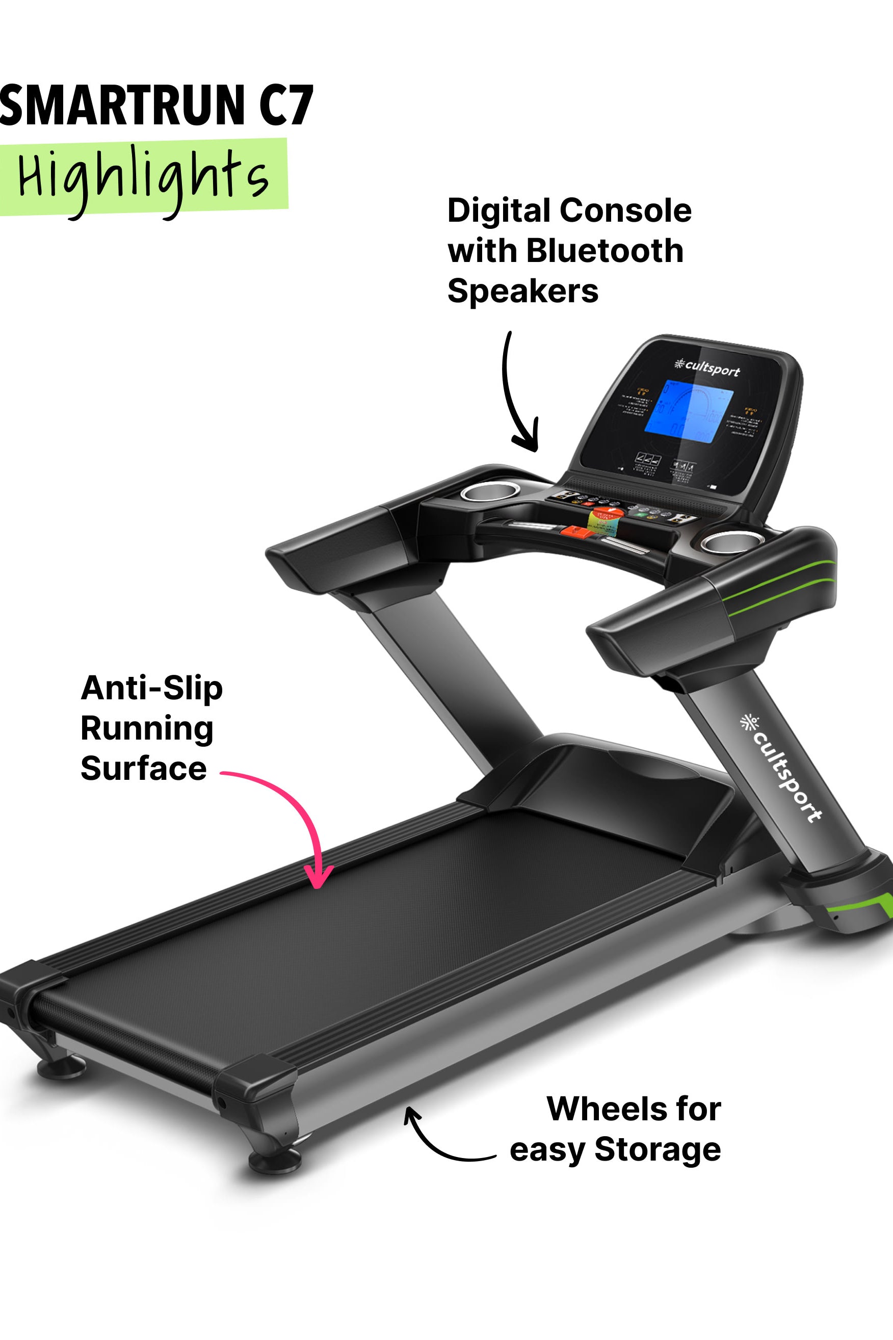 Smartrun c7: treadmill with 18-level auto incline (with 6 months extended warranty)
