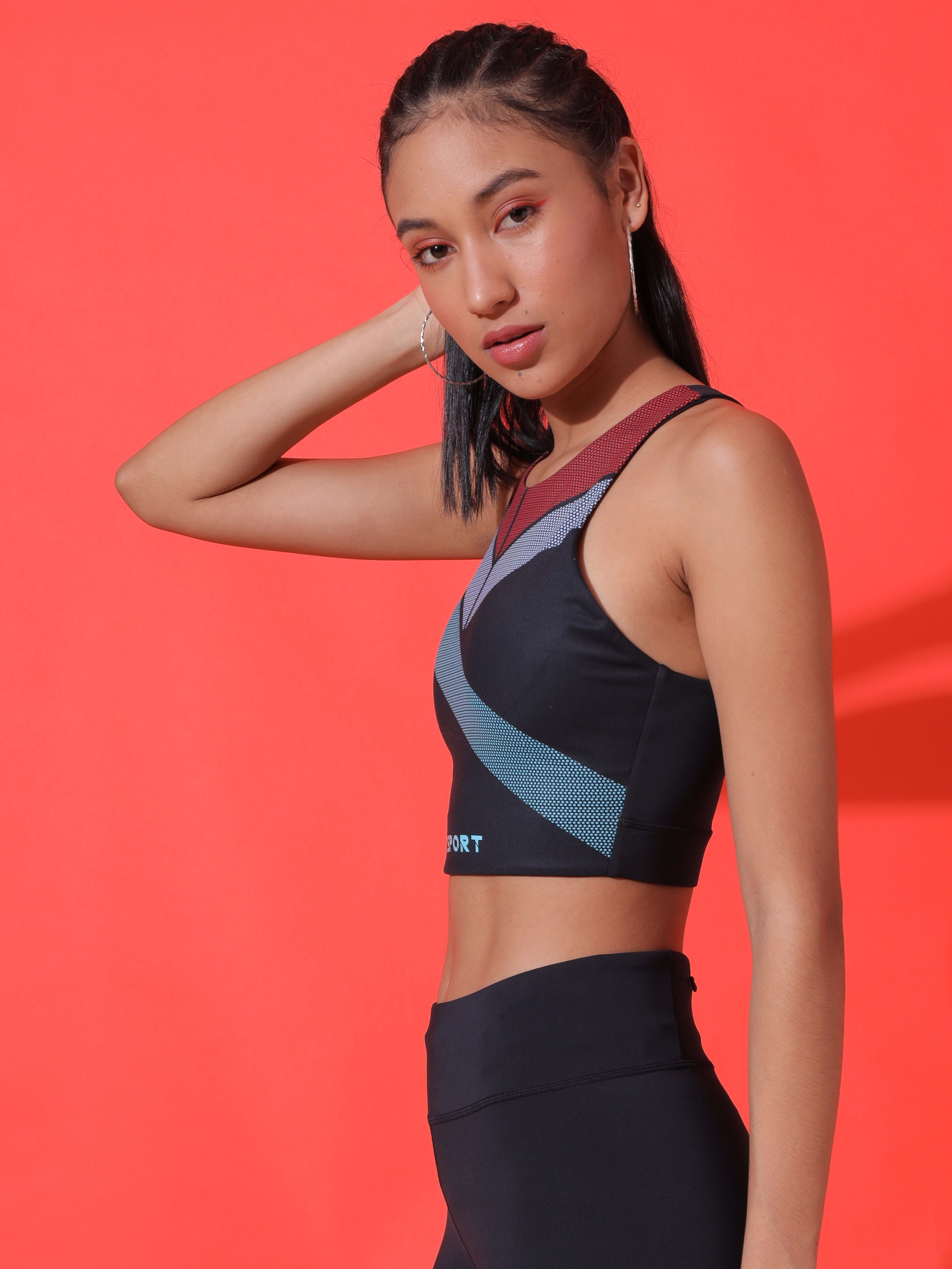 Halftone Print Sports Bra