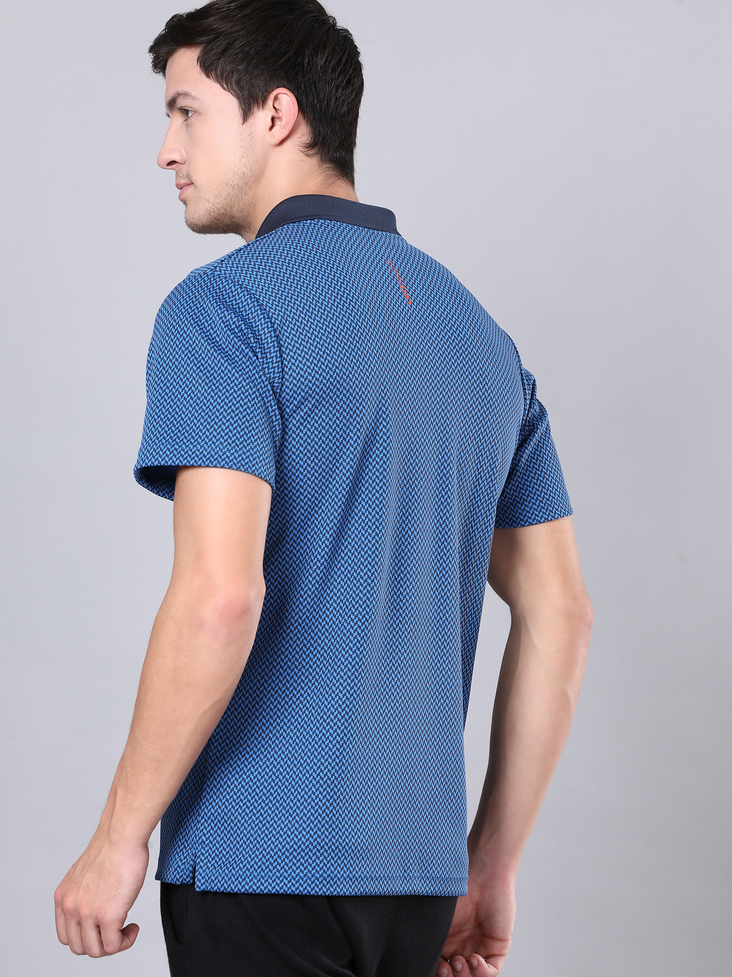 Signature Micro Prints Blue Polo